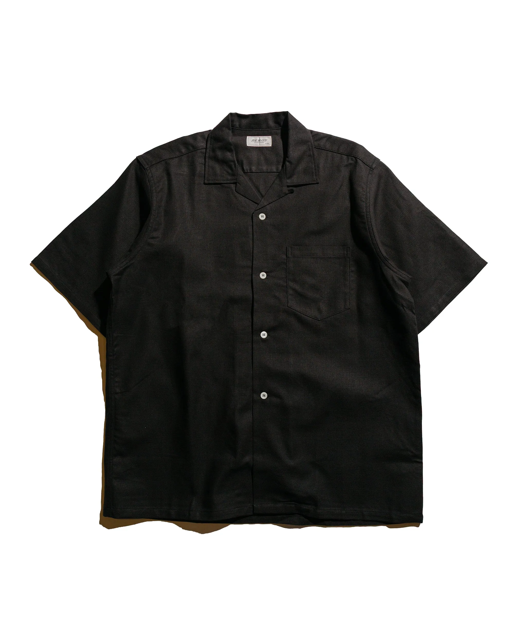 The Real McCoy's MS25011 Joe McCoy Panama Shirt S/S Black sold by Lost & Found
