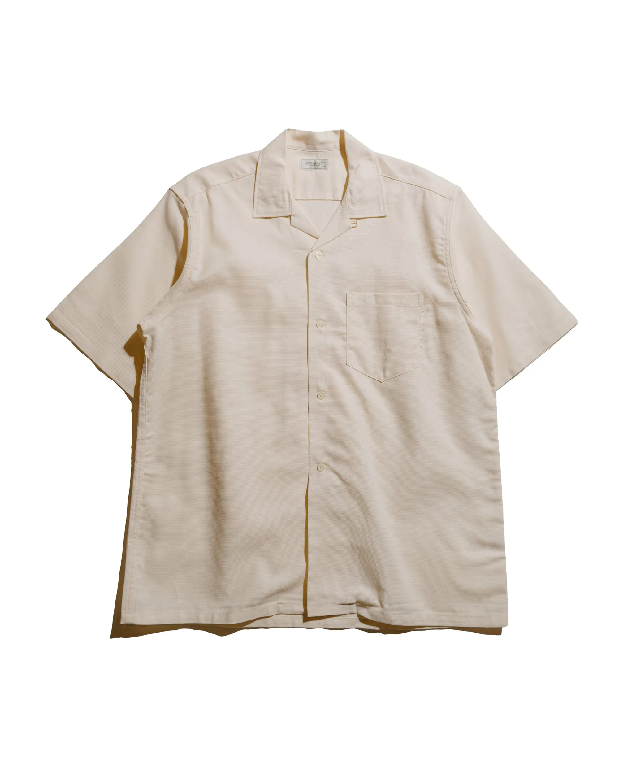 The Real McCoy's MS25011 Joe McCoy Panama Shirt S/S Milk sold by Lost & Found