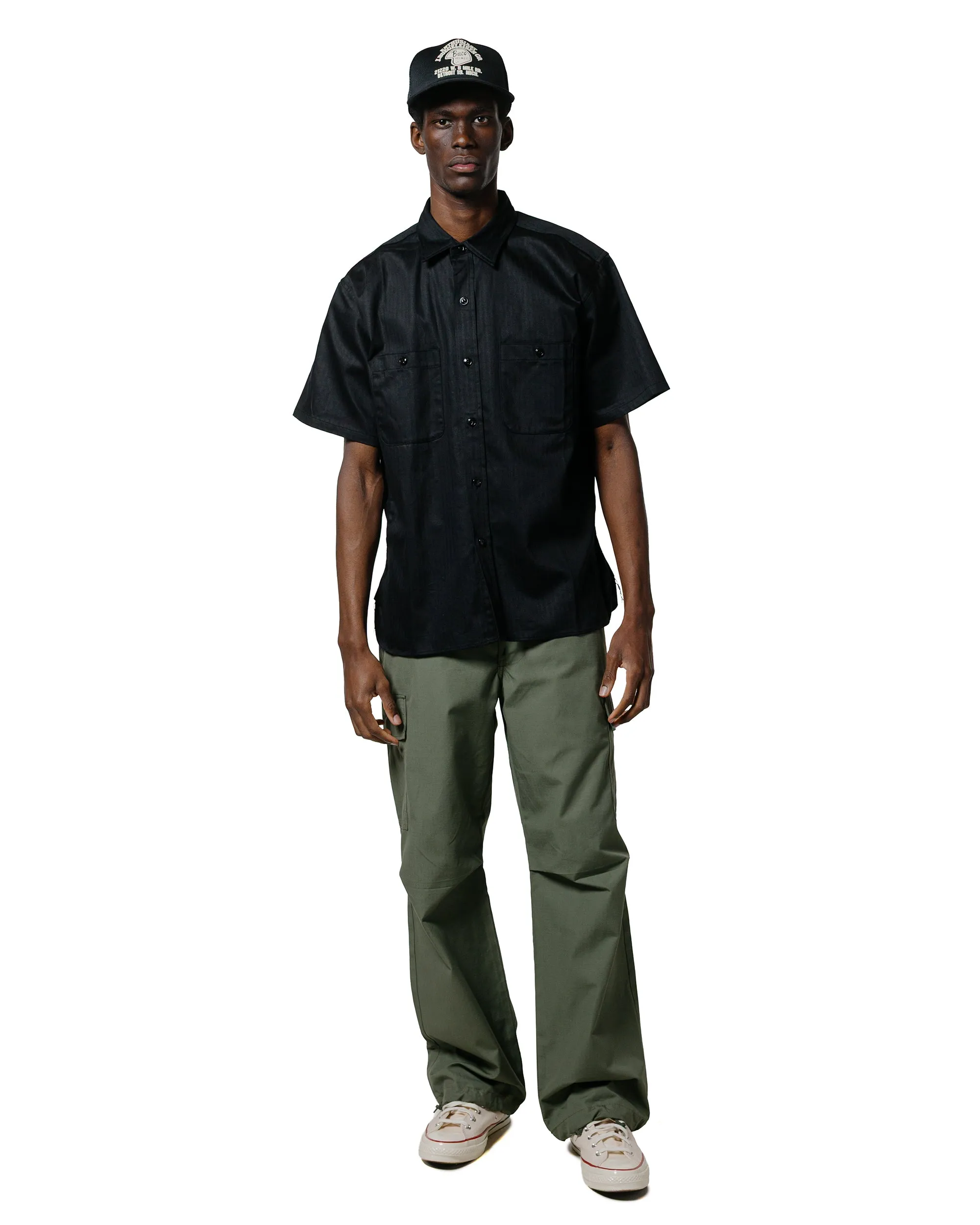 The Real McCoy's MS25013 8HU HBT Work Shirt S/S Black sold by Lost & Found product image thumbnail 4