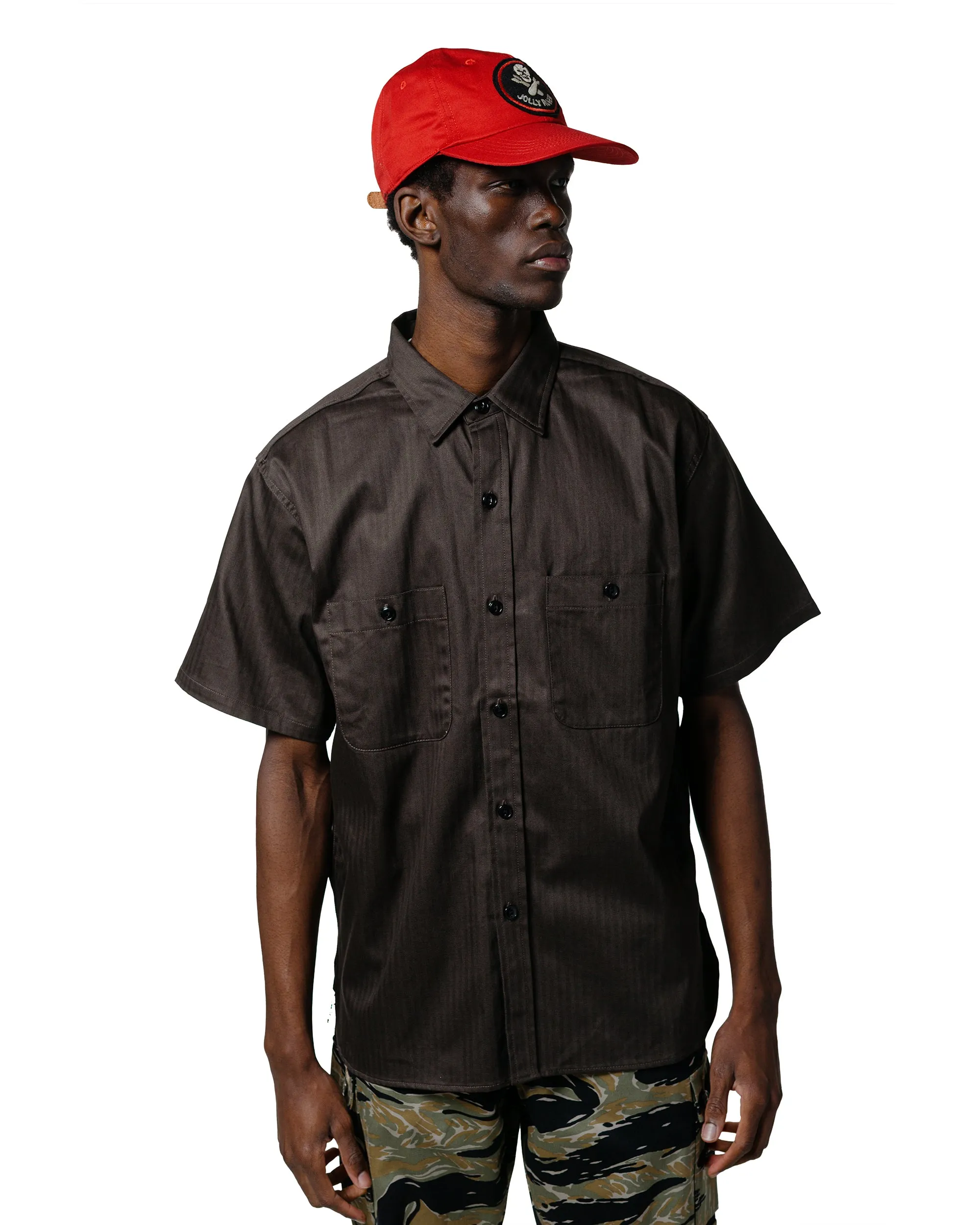 The Real McCoy's MS25013 8HU HBT Work Shirt S/S Steel sold by Lost & Found product image thumbnail 2