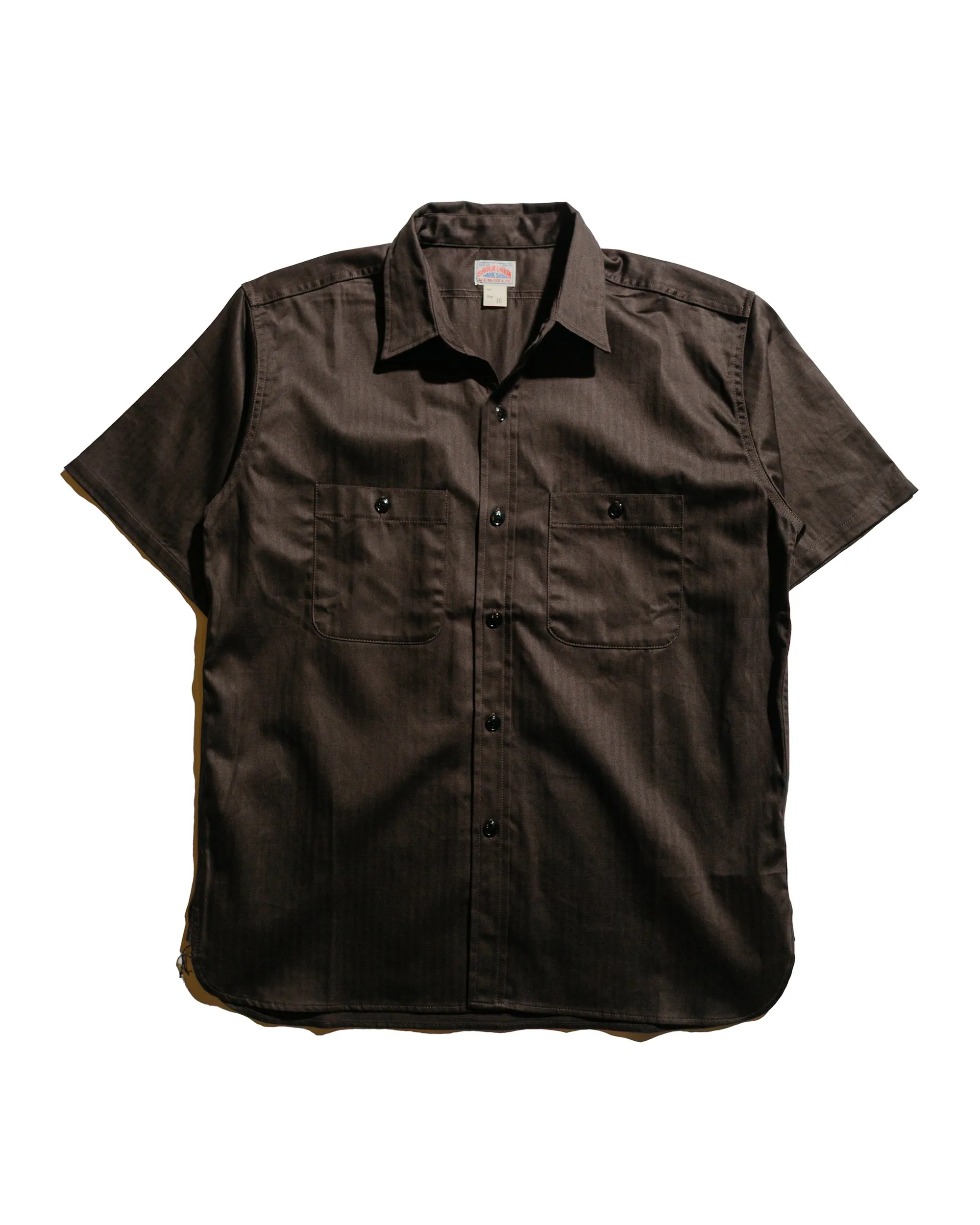The Real McCoy's MS25013 8HU HBT Work Shirt S/S Steel sold by Lost & Found