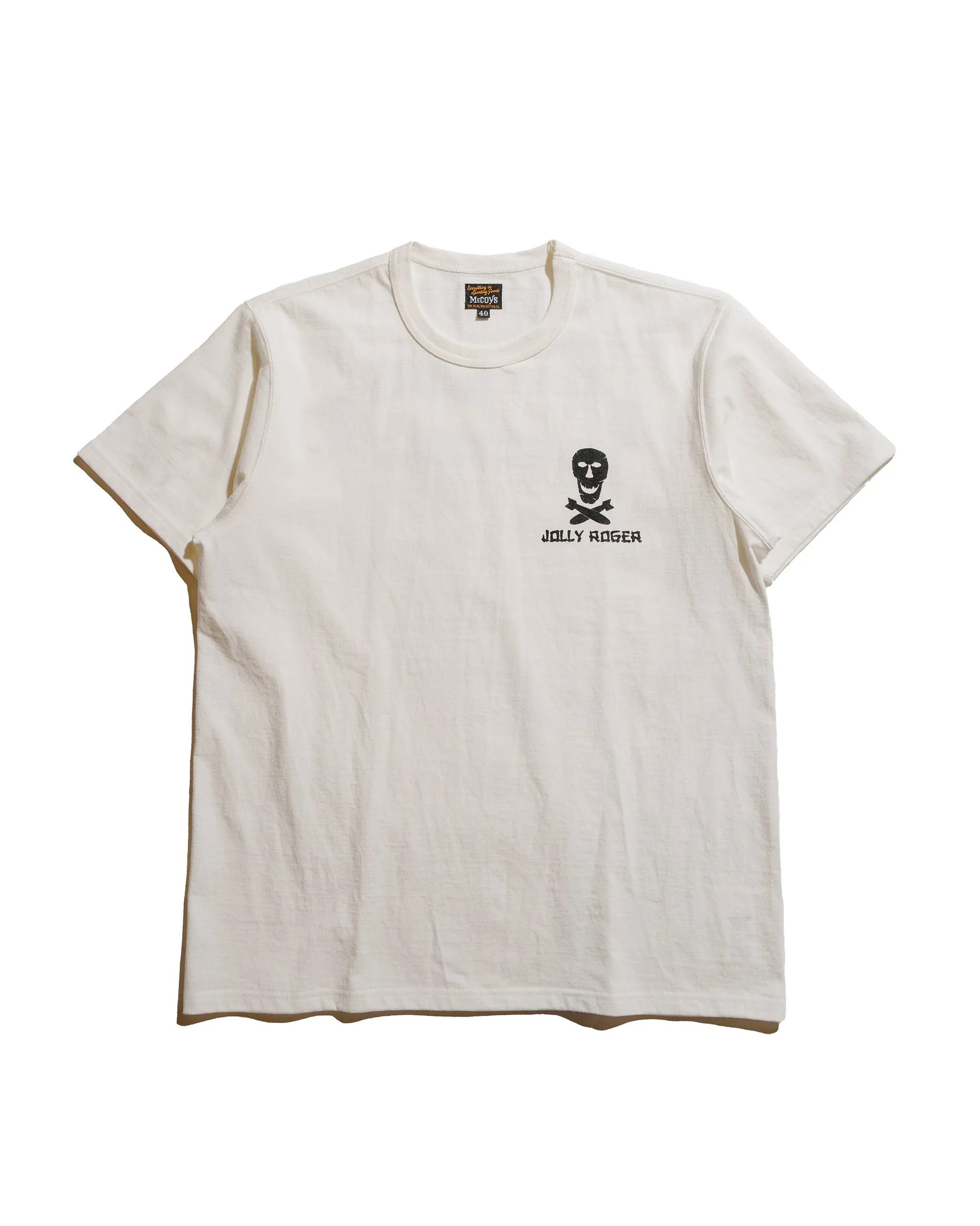 The Real McCoy's MC25004 Military Tee / Jolly Roger, Best Damn Group White sold by Lost & Found