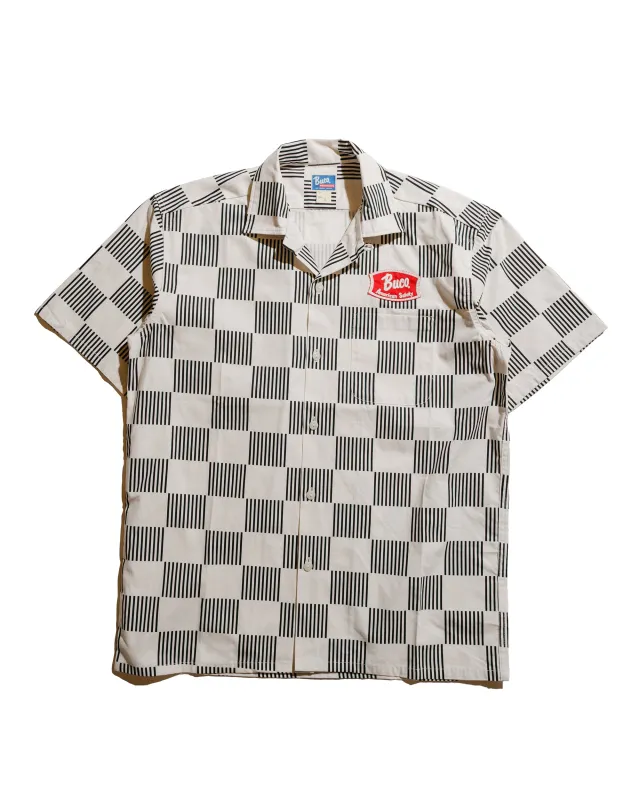 The Real McCoy's BS25002 Buco Striped-Checkered Shirt White/Black sold by Lost & Found