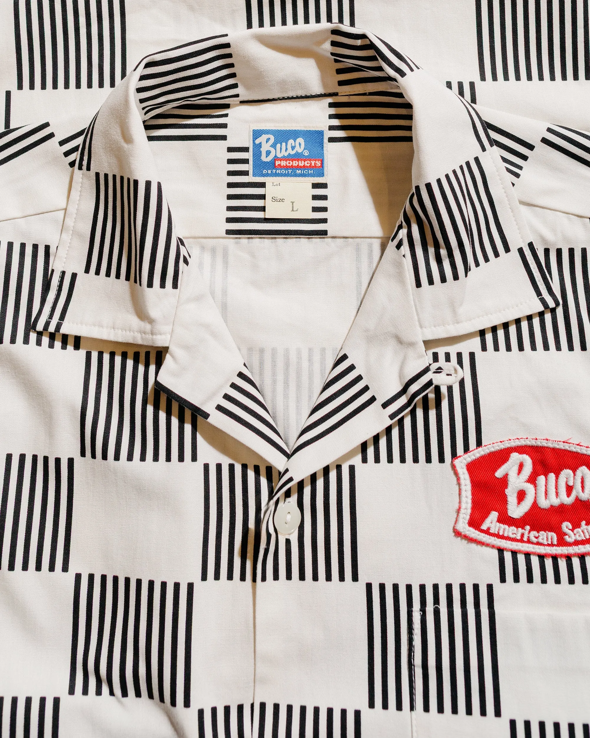 The Real McCoy's BS25002 Buco Striped-Checkered Shirt White/Black sold by Lost & Found product image thumbnail 5