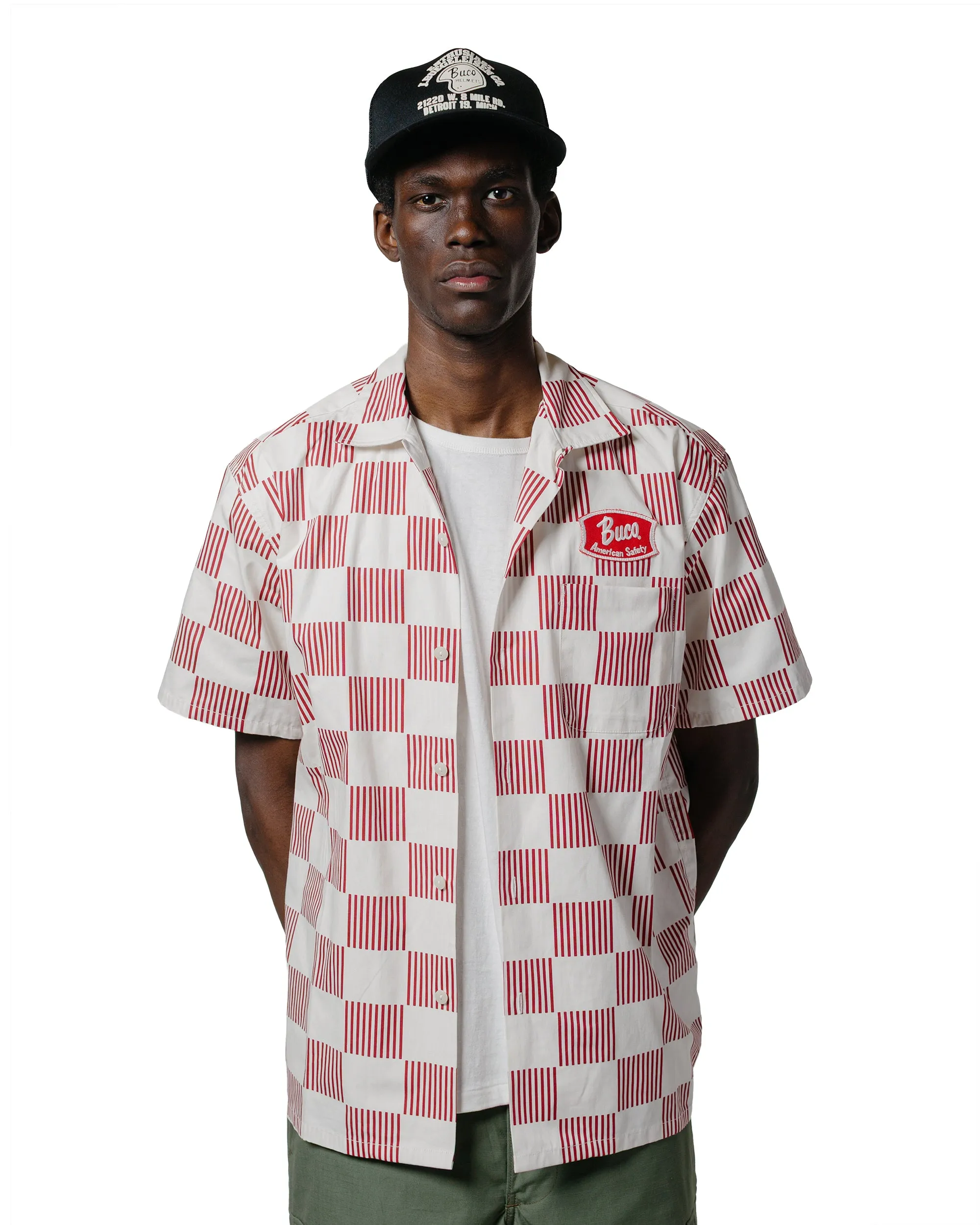 The Real McCoy's BS25002 Buco Striped-Checkered Shirt White/Red sold by Lost & Found product image thumbnail 2