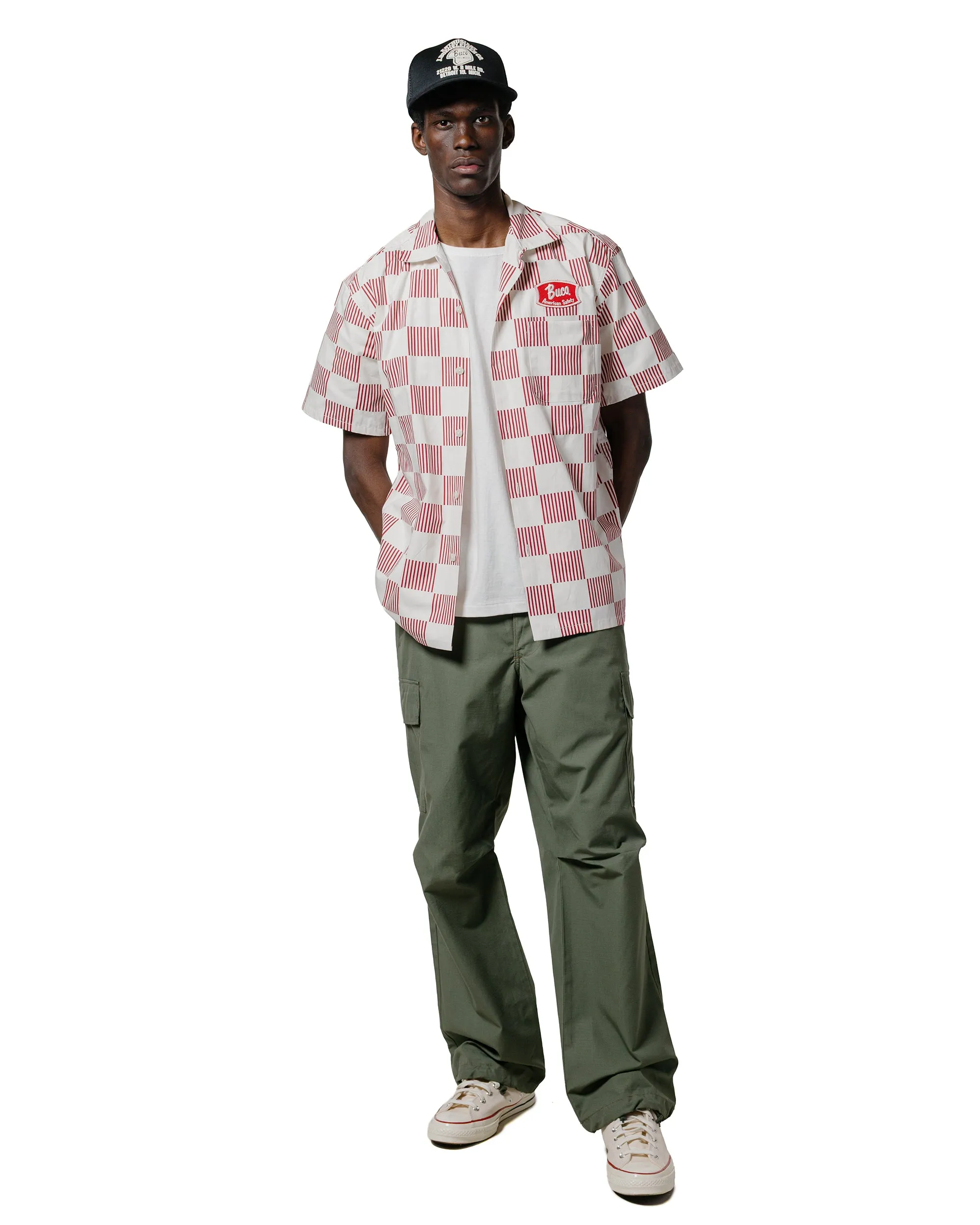 The Real McCoy's BS25002 Buco Striped-Checkered Shirt White/Red sold by Lost & Found product image thumbnail 4
