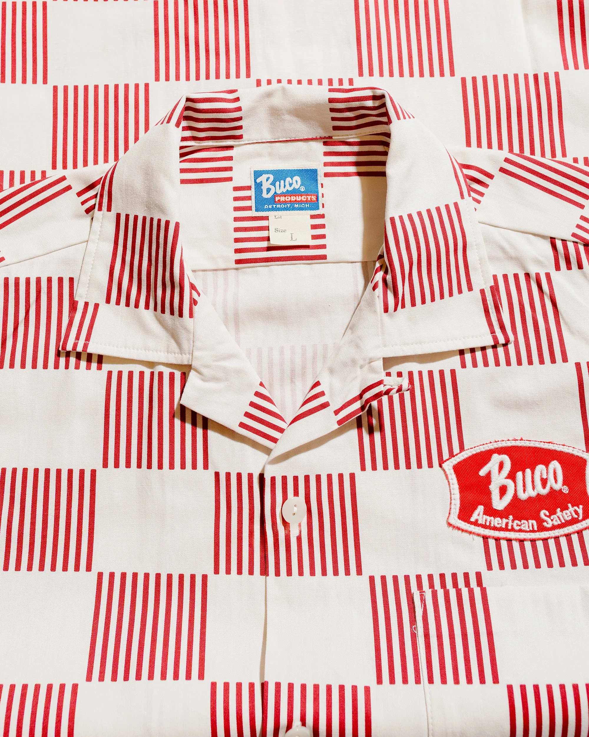 The Real McCoy's BS25002 Buco Striped-Checkered Shirt White/Red sold by Lost & Found product image thumbnail 5