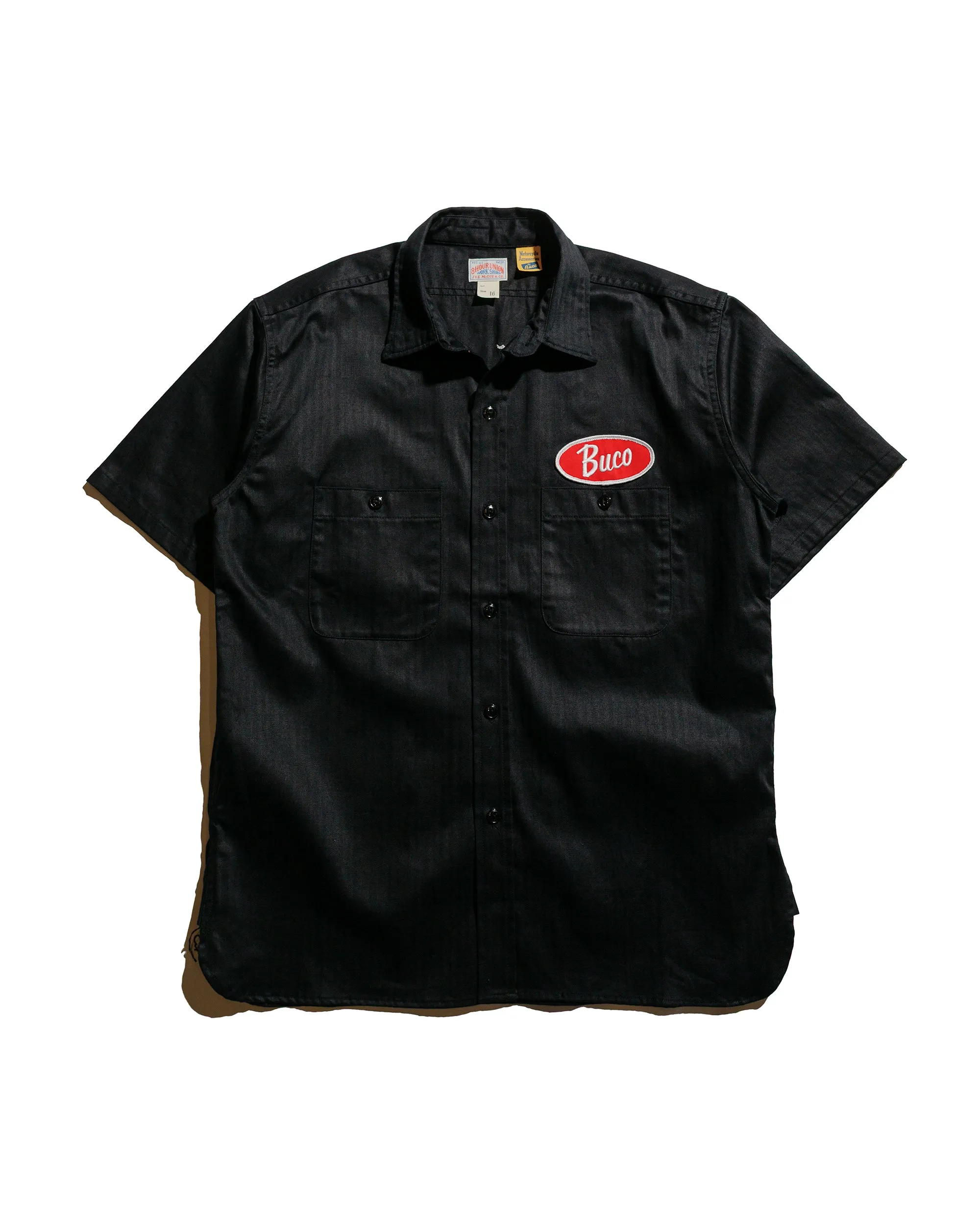 The Real McCoy's BS25001 Buco Workshirt S/S Culver City Black sold by Lost & Found