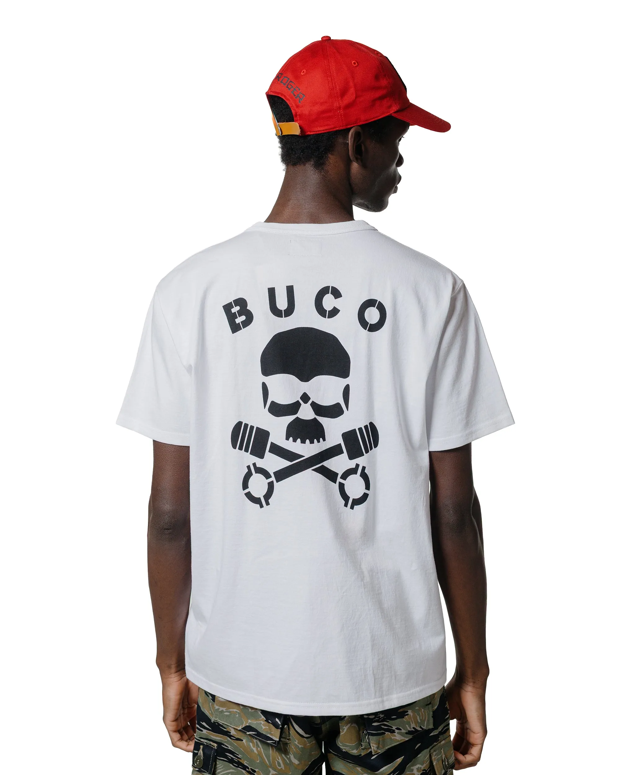The Real McCoy's BC25003 Buco Tee / Skull Piston White sold by Lost & Found product image thumbnail 3