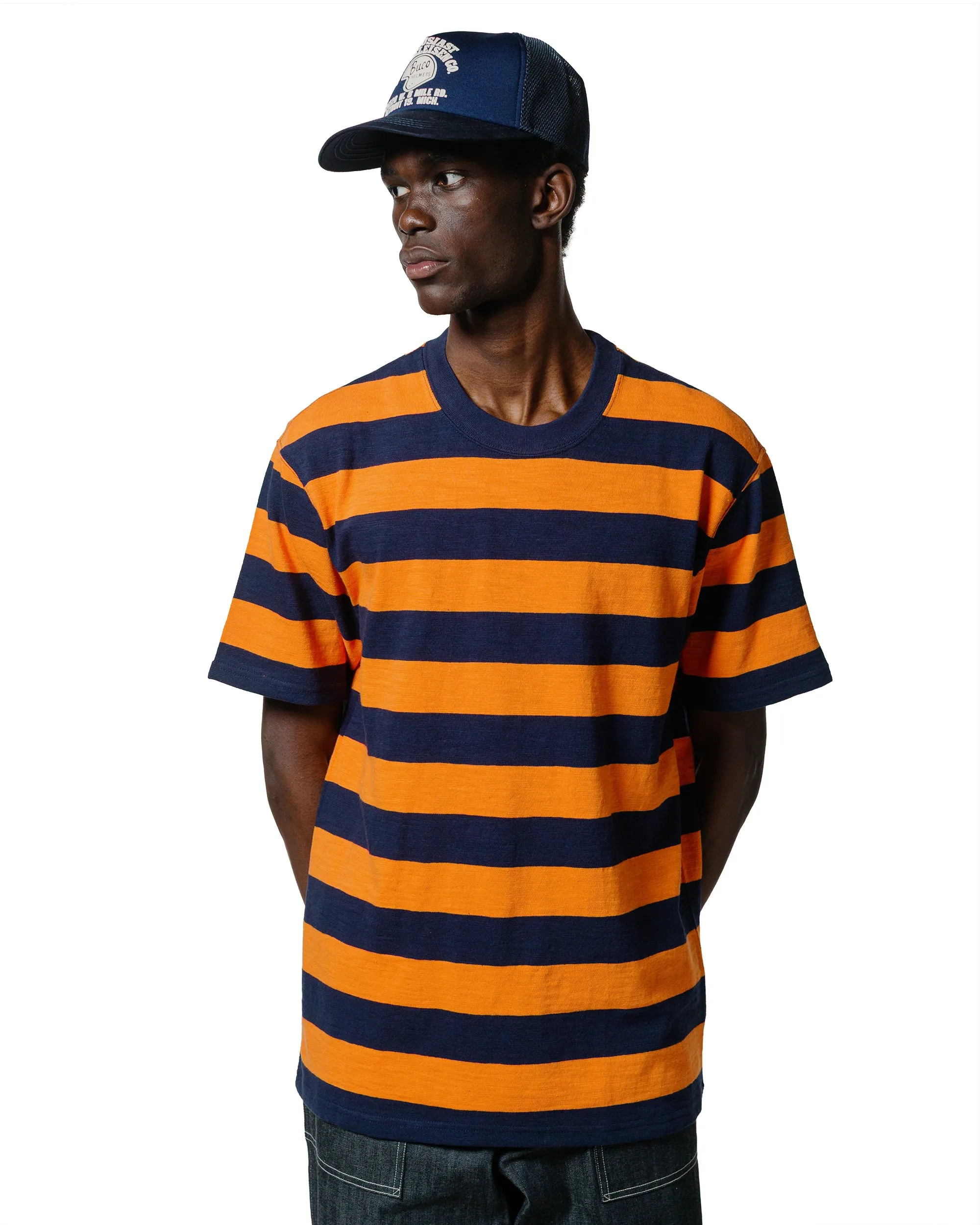 The Real McCoy's BC24002 Buco Stripe Tee S/S Orange/Navy sold by Lost & Found product image thumbnail 2