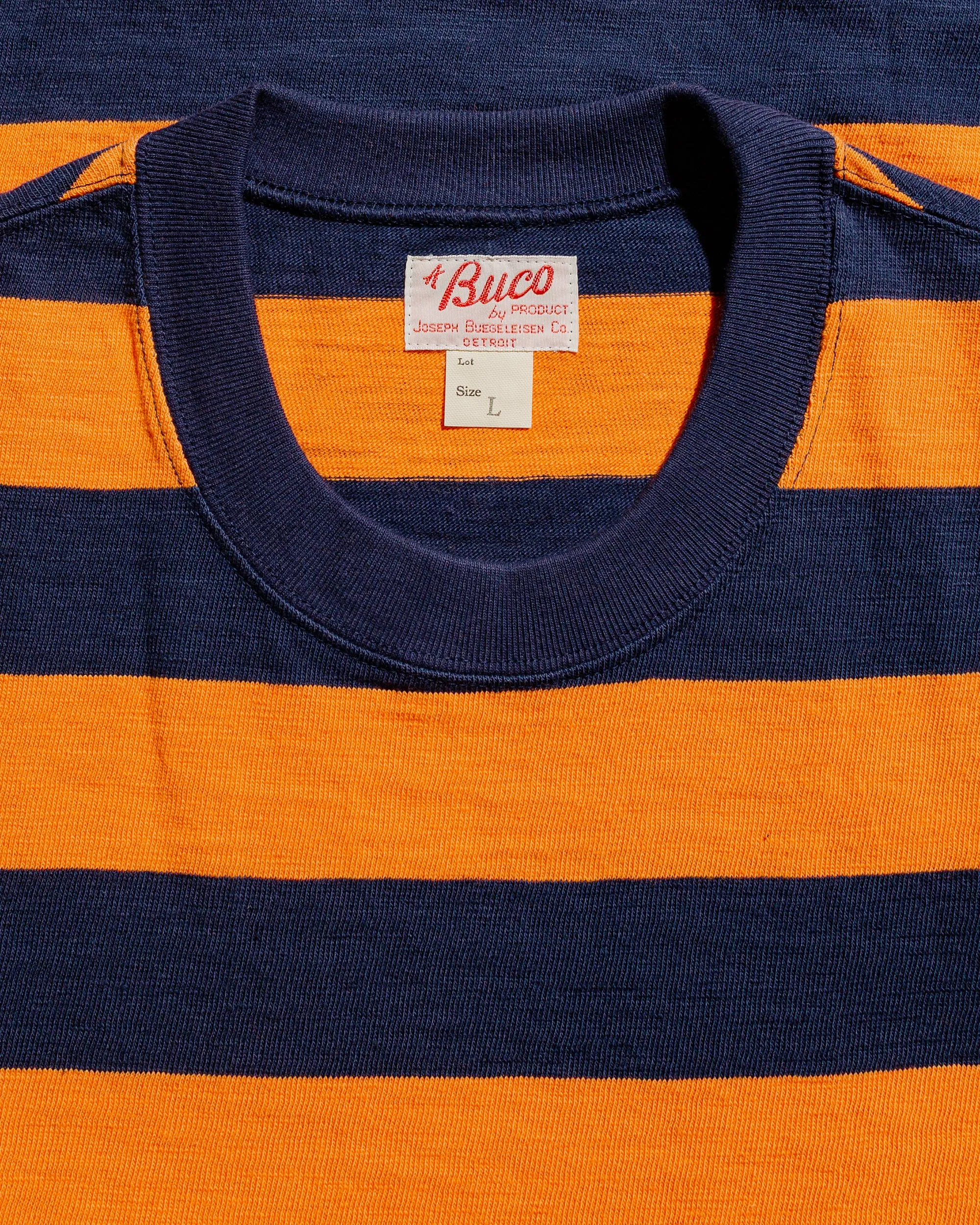 The Real McCoy's BC24002 Buco Stripe Tee S/S Orange/Navy sold by Lost & Found product image thumbnail 4