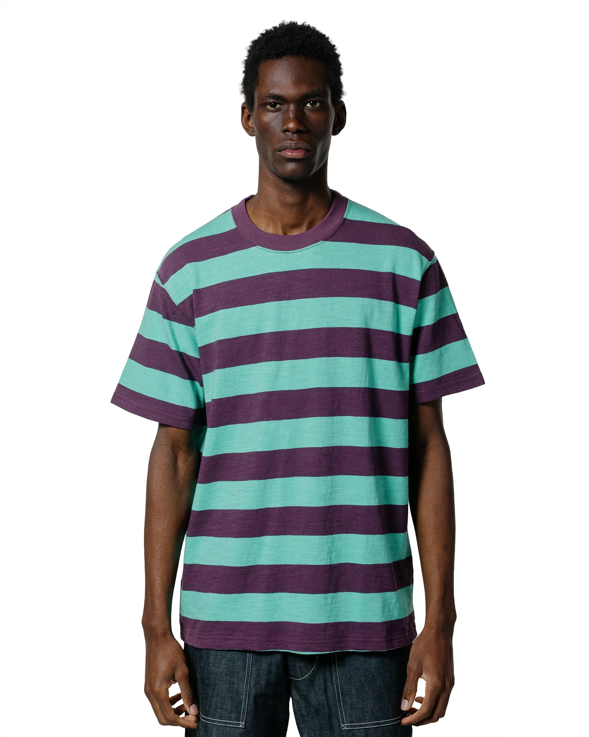 The Real McCoy's BC24002 Buco Stripe Tee S/S Mint/Purple sold by Lost & Found product image thumbnail 2