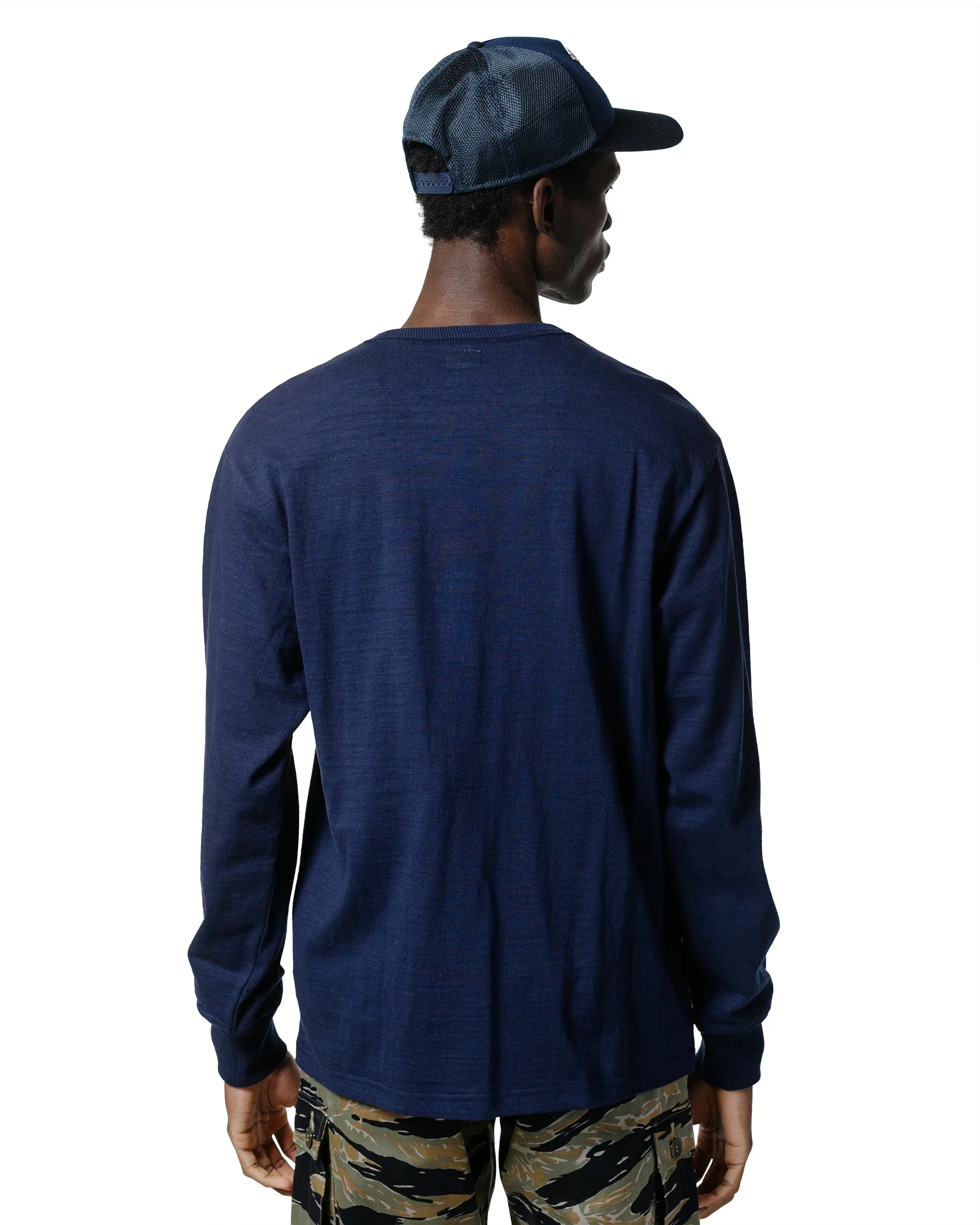 The Real McCoy's MC21109 Athletic L/S T-Shirt / Loop-Wheel Navy sold by Lost & Found product image thumbnail 3