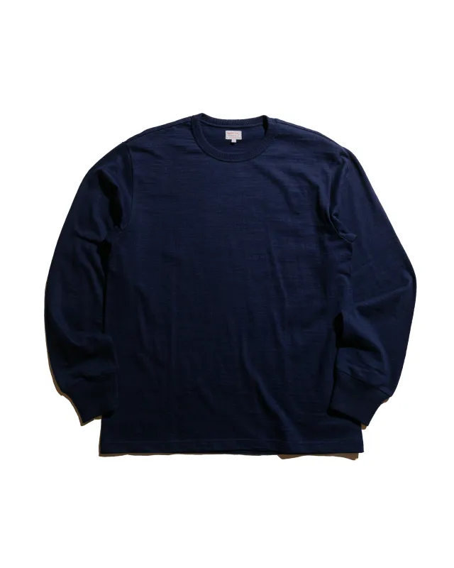 The Real McCoy's MC21109 Athletic L/S T-Shirt / Loop-Wheel Navy sold by Lost & Found