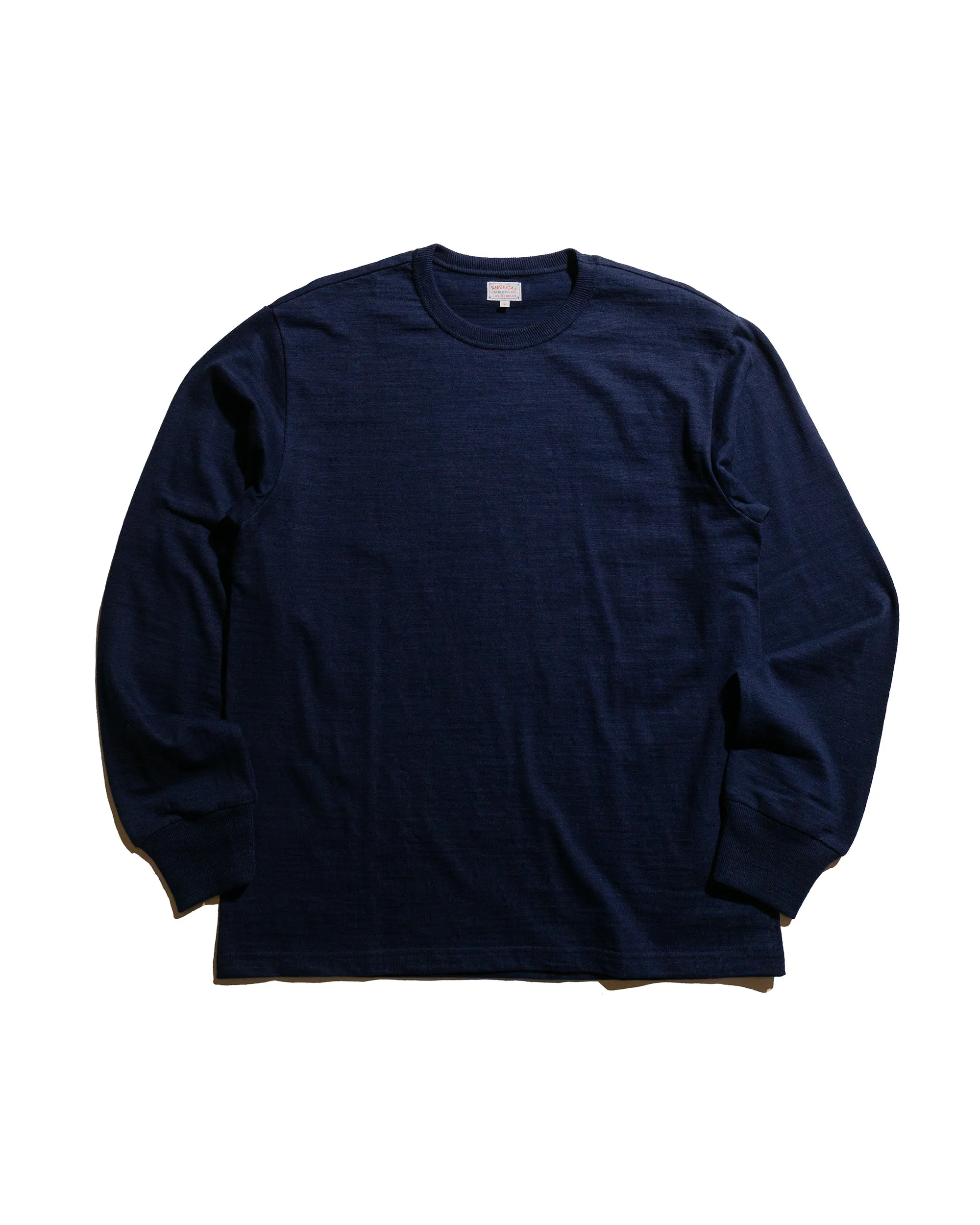 The Real McCoy's MC21109 Athletic L/S T-Shirt / Loop-Wheel Navy sold by Lost & Found