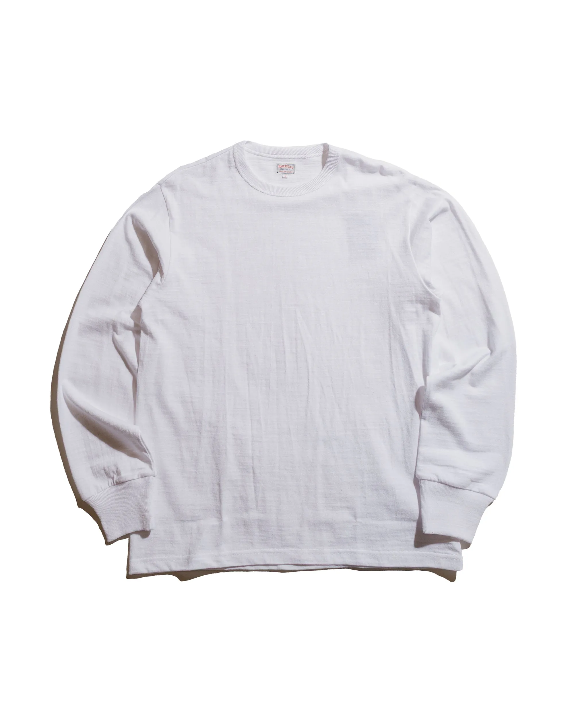 The Real McCoy's MC21109 Athletic L/S T-Shirt / Loop-Wheel White sold by Lost & Found