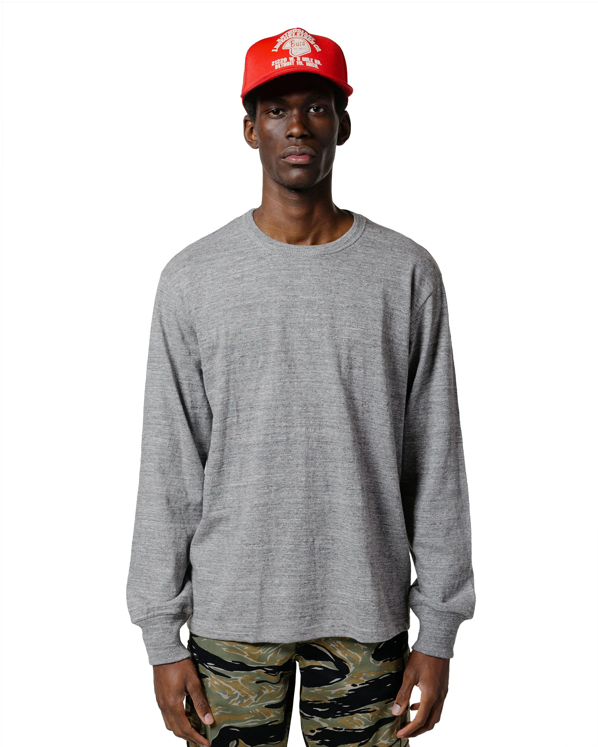 The Real McCoy's MC21109 Athletic L/S T-Shirt / Loop-Wheel Grey sold by Lost & Found product image thumbnail 2