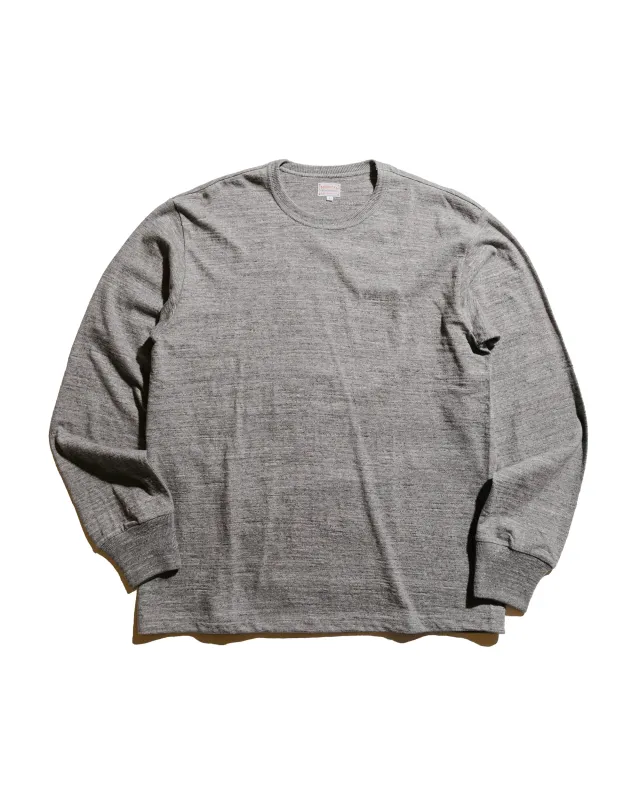 The Real McCoy's MC21109 Athletic L/S T-Shirt / Loop-Wheel Grey sold by Lost & Found