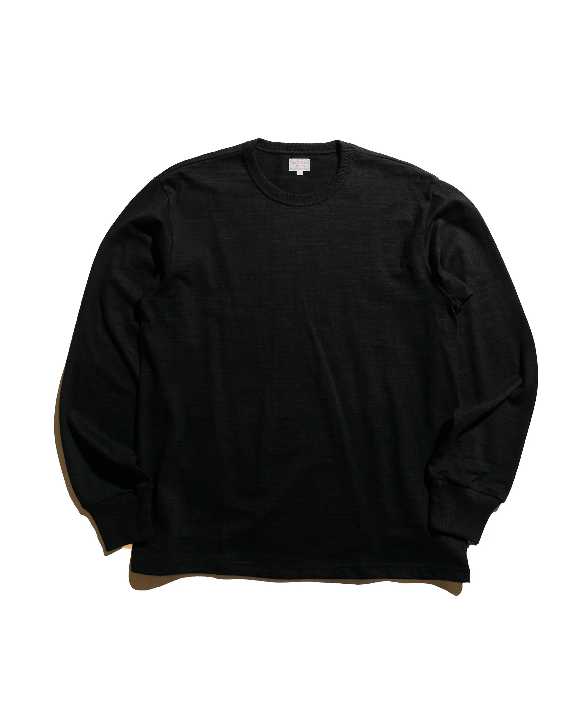 The Real McCoy's MC21109 Athletic L/S T-Shirt / Loop-Wheel Black sold by Lost & Found