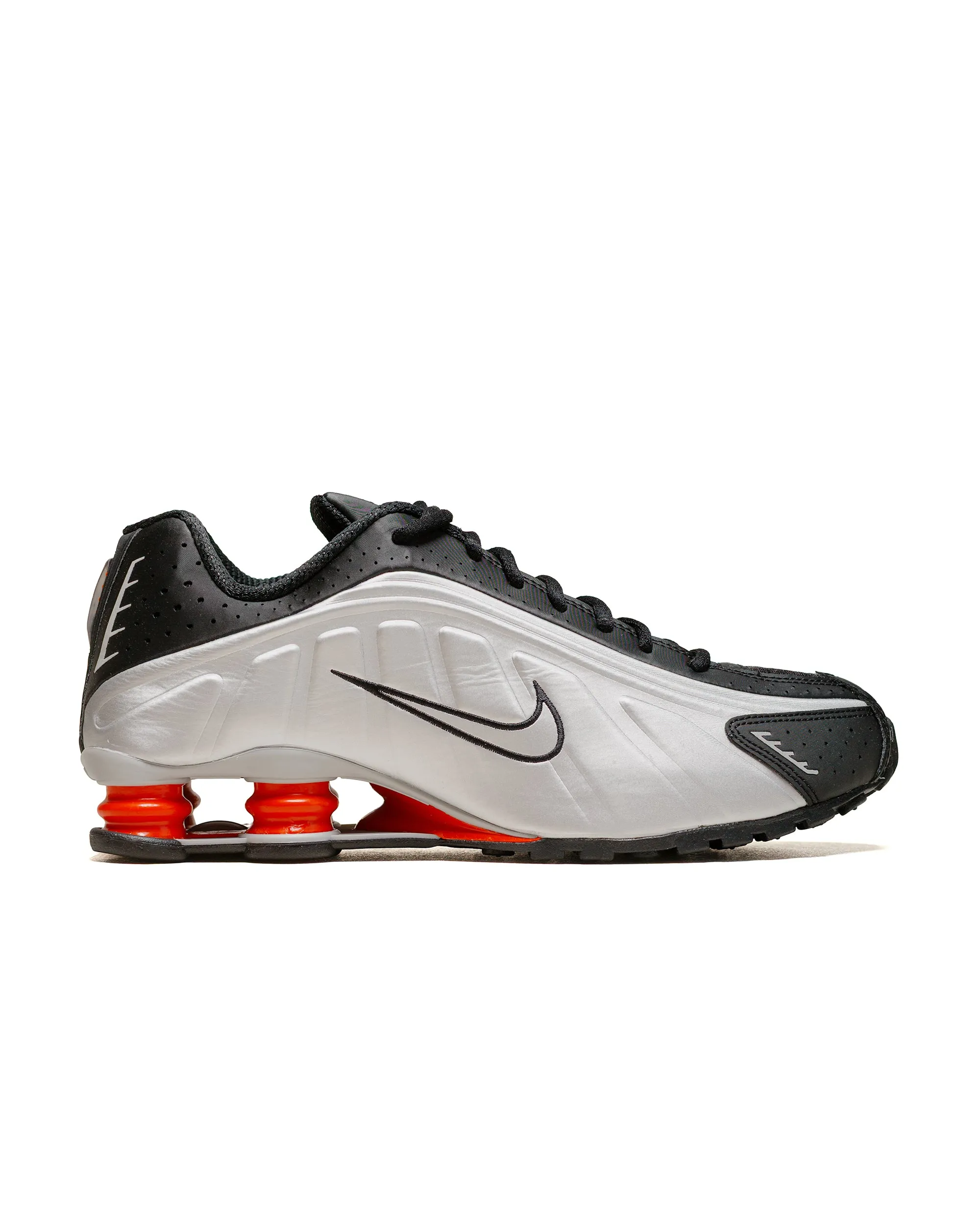 Nike Shox R4 Metallic Silver/Red sold by Lost & Found