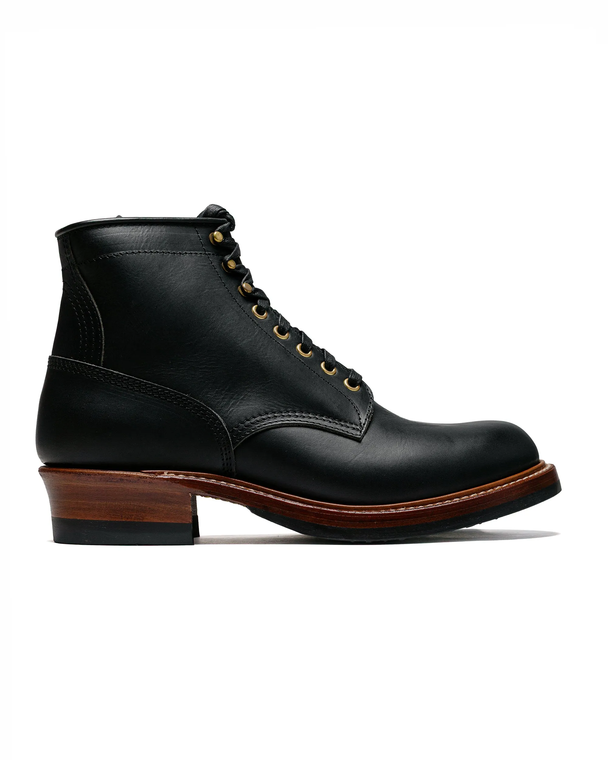 John Lofgren Bootmaker Steel Gang SW Boots Badalassi Carlo Vegetable Tanned Leather Black sold by Lost & Found