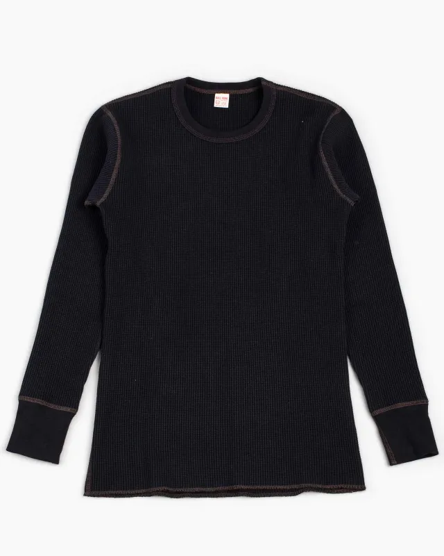 The Real McCoy's MC12123 Thermal Shirts Long Sleeve Black sold by Lost & Found