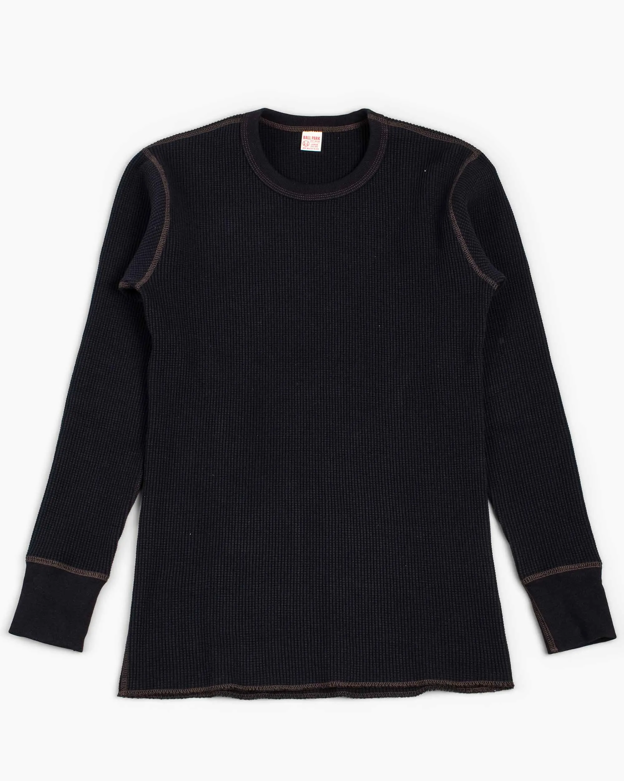 The Real McCoy's MC12123 Thermal Shirts Long Sleeve Black sold by Lost & Found