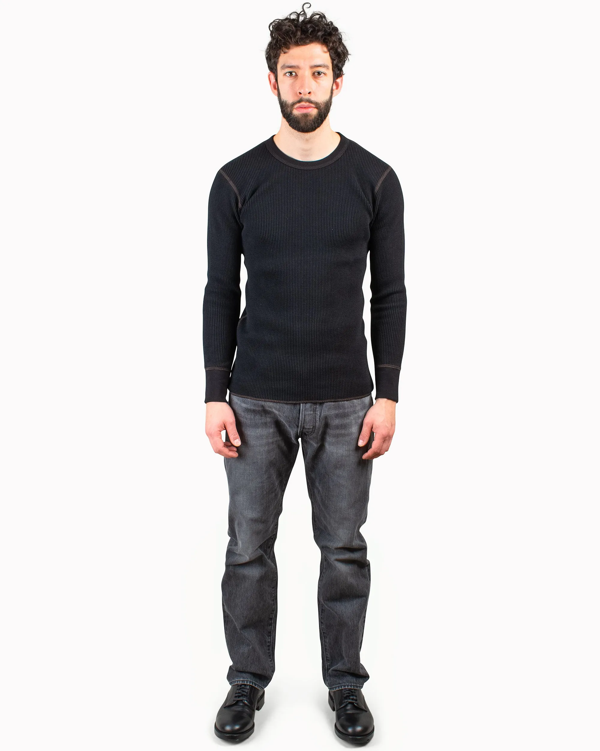 The Real McCoy's MC12123 Thermal Shirts Long Sleeve Black sold by Lost & Found product image thumbnail 2