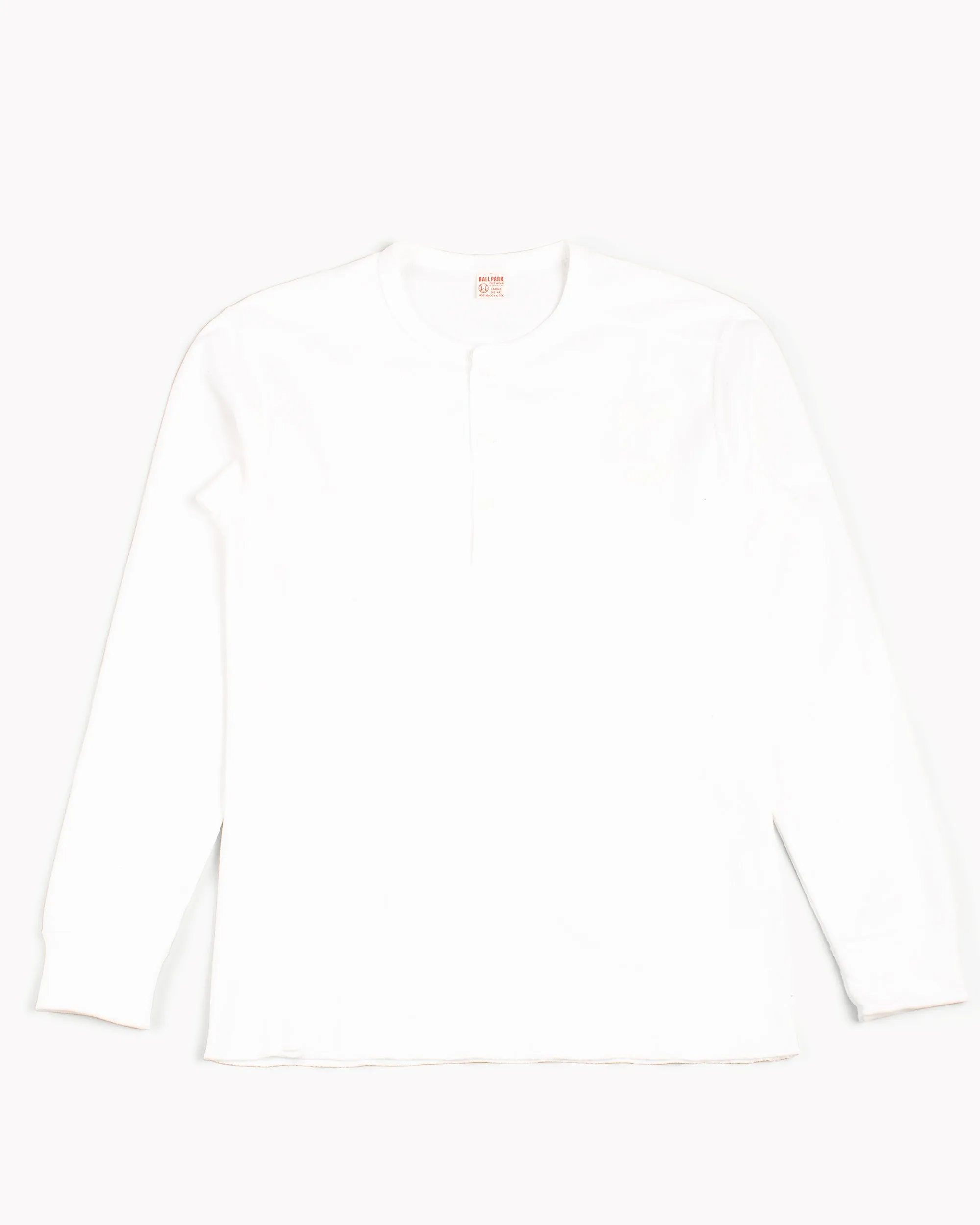 The Real McCoy's MC17117 Waffle Henley Shirt L/S White sold by Lost & Found