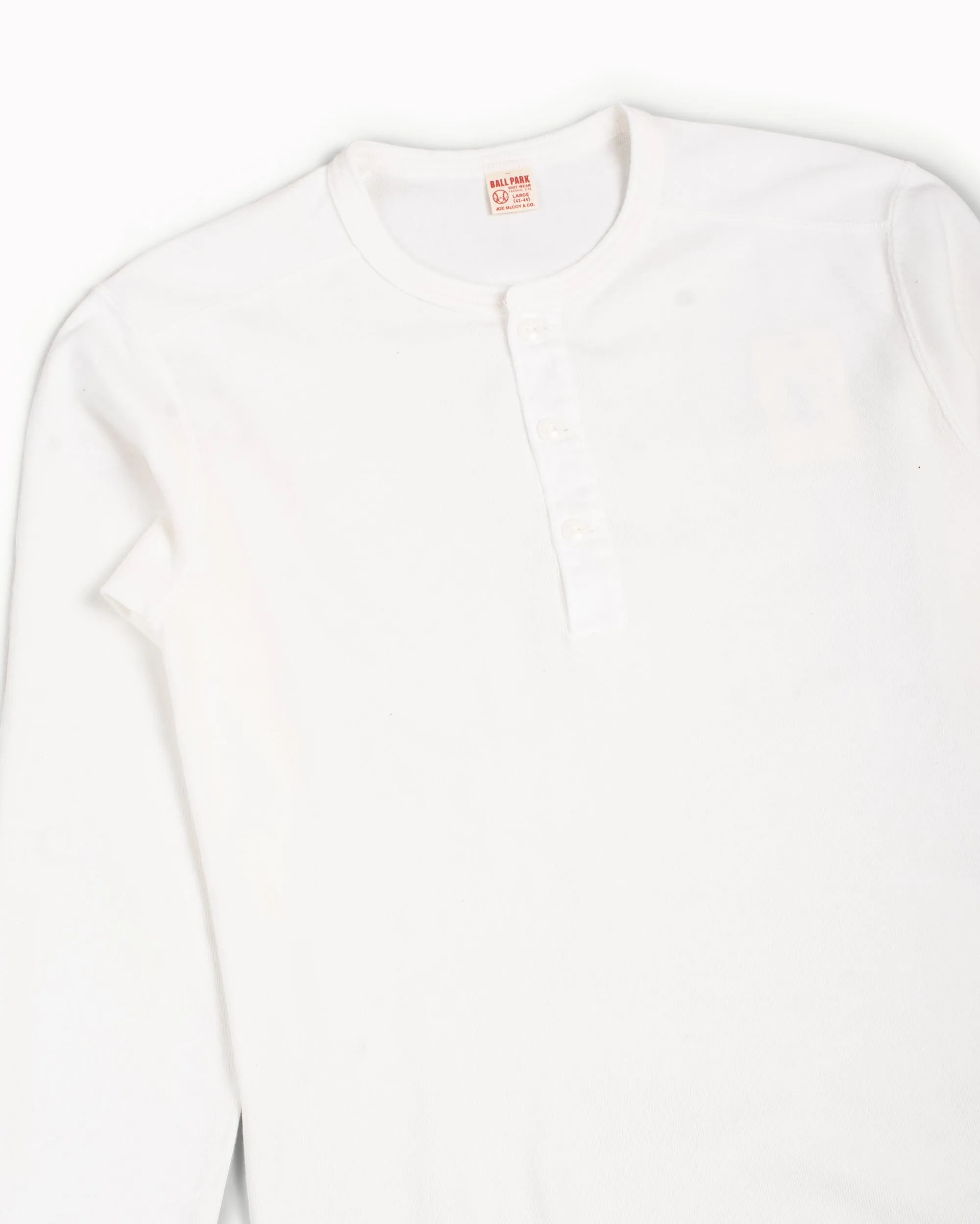 The Real McCoy's MC17117 Waffle Henley Shirt L/S White sold by Lost & Found product image thumbnail 5