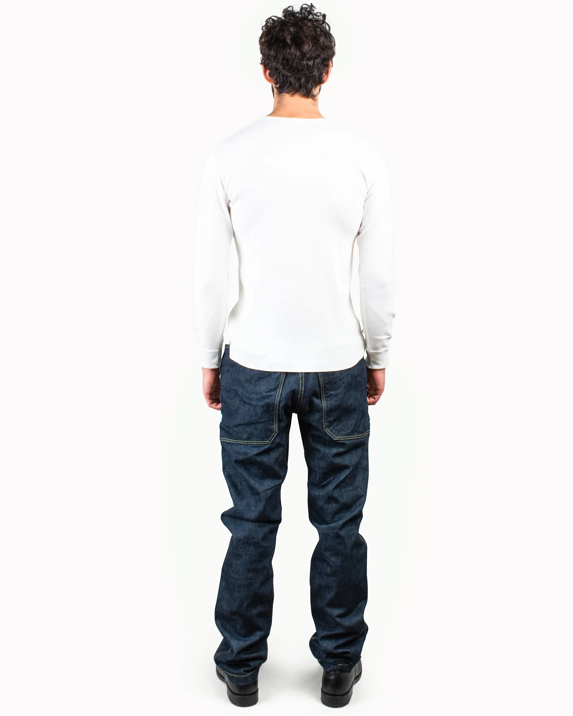 The Real McCoy's MC17117 Waffle Henley Shirt L/S White sold by Lost & Found product image thumbnail 3