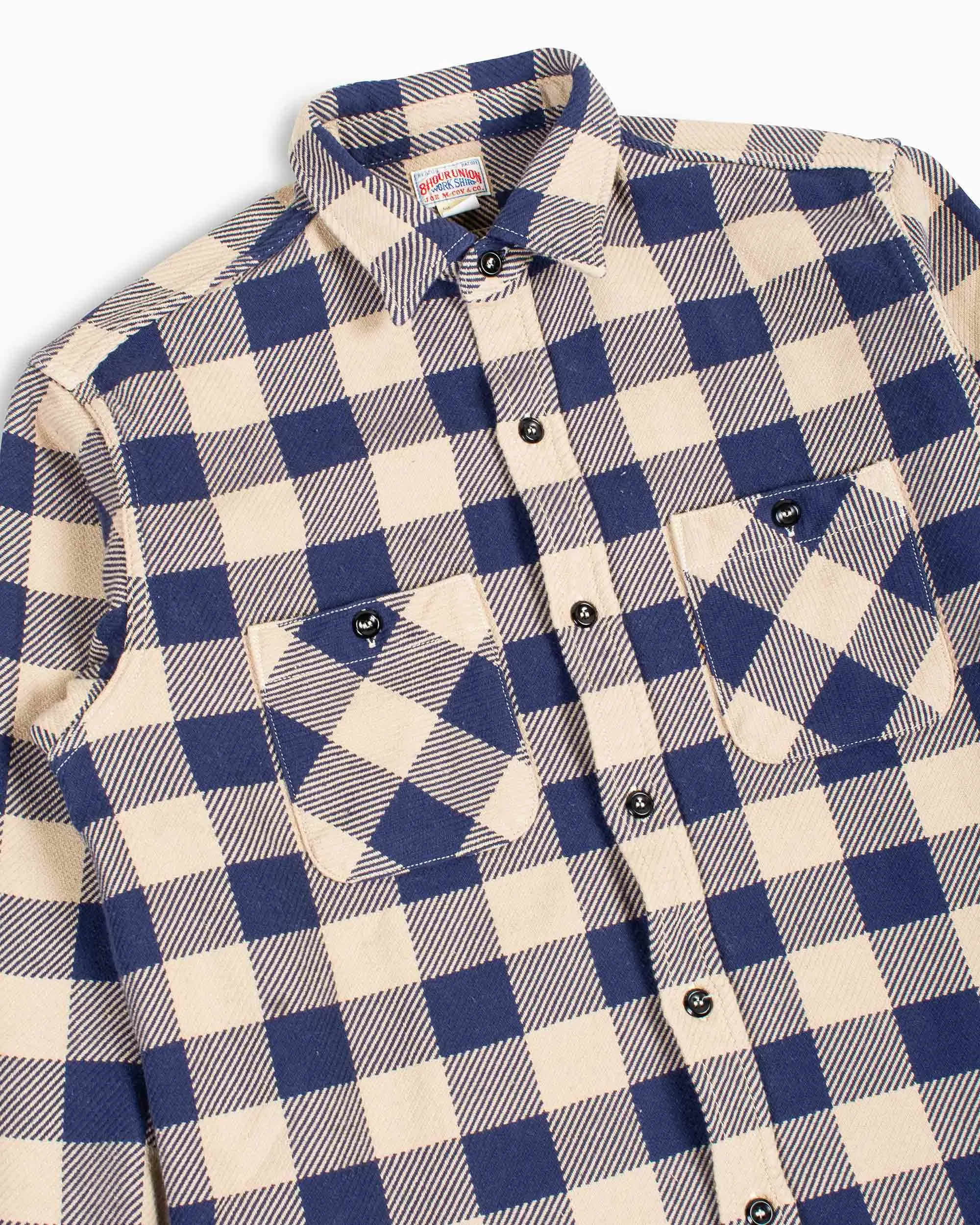 The Real McCoy's MS22104 8HU Buffalo Check Flannel Shirt Beige/Blue sold by Lost & Found product image thumbnail 5
