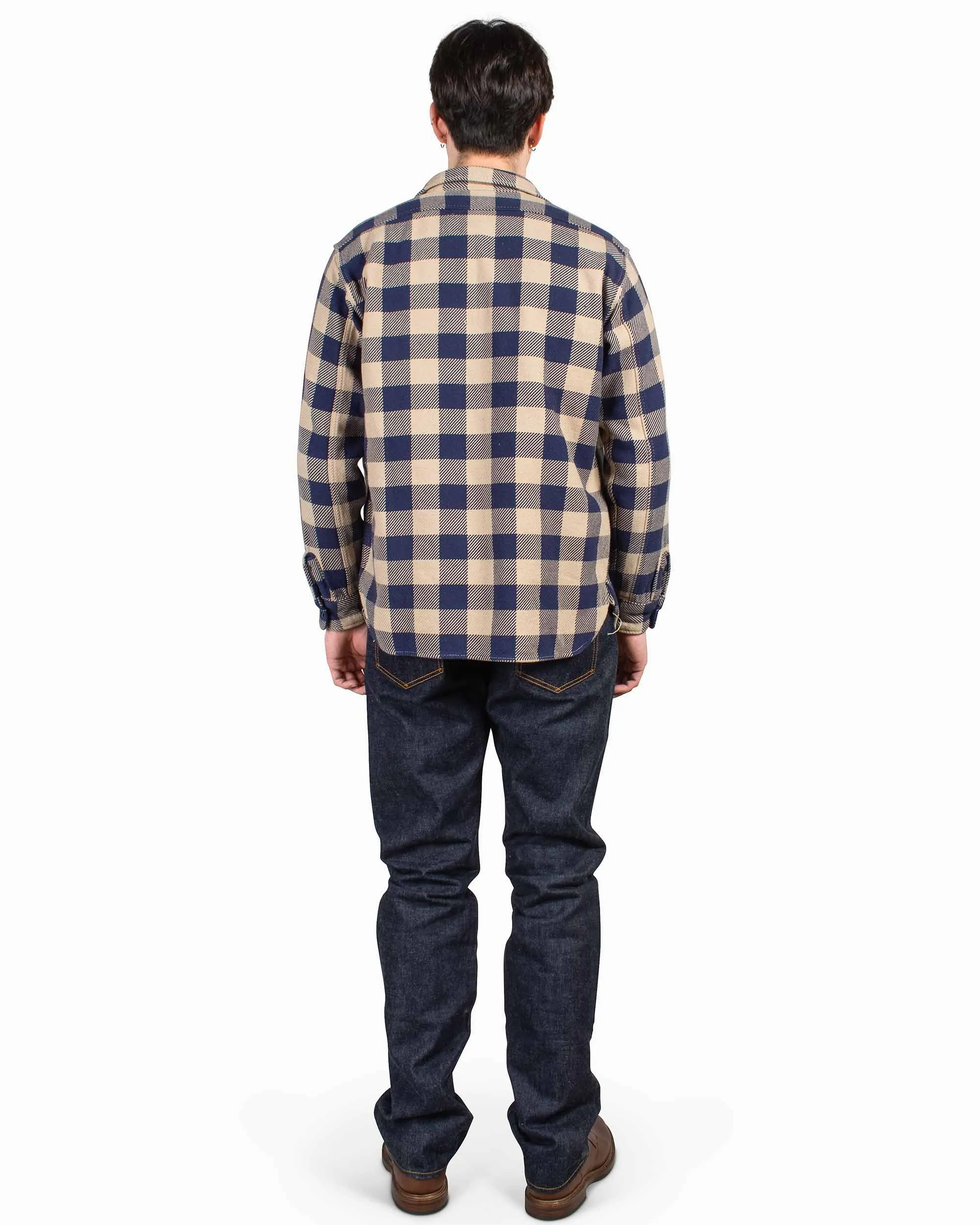 The Real McCoy's MS22104 8HU Buffalo Check Flannel Shirt Beige/Blue sold by Lost & Found product image thumbnail 3