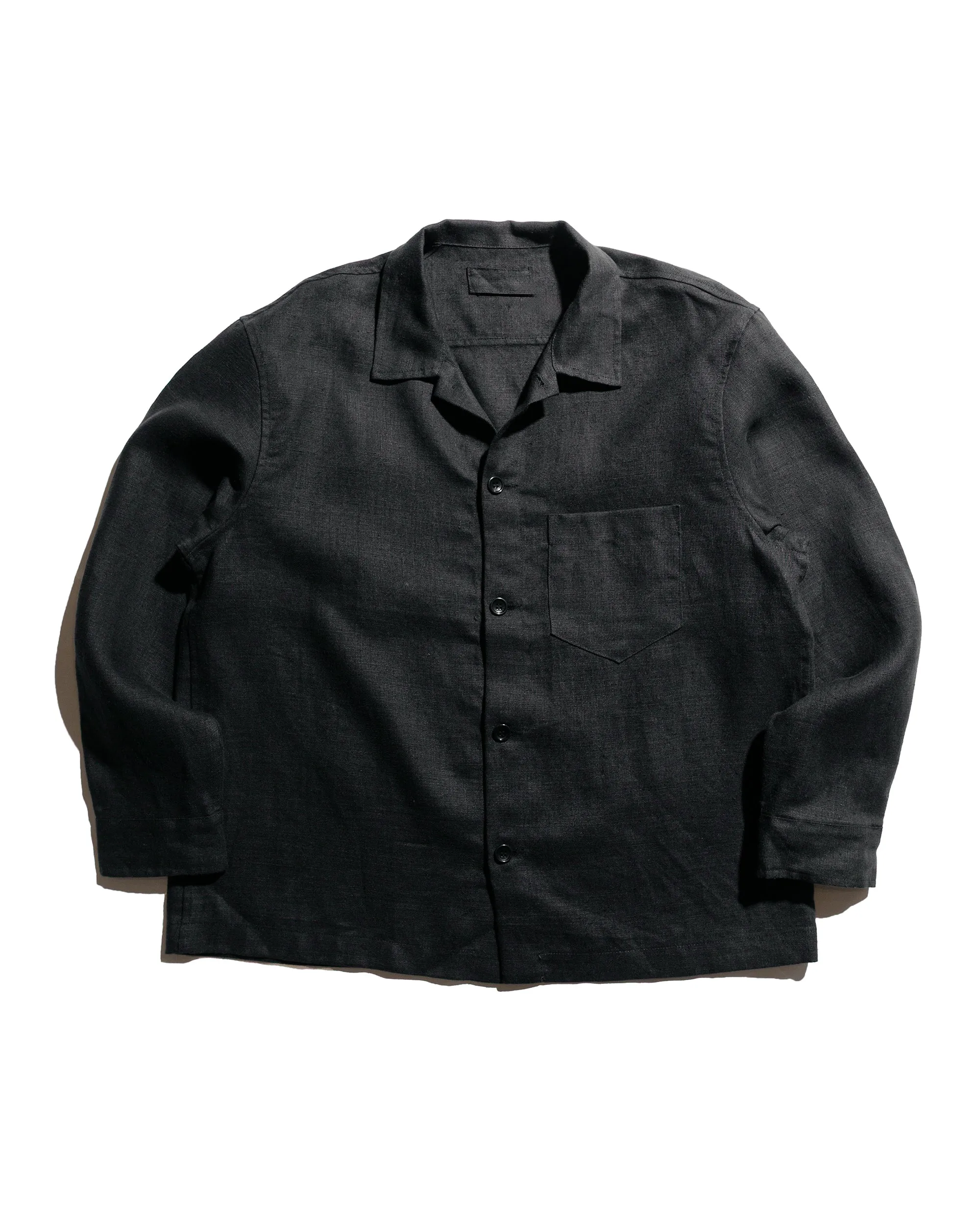 James Coward Travail Shirt Black Welterweight Linen sold by Lost & Found