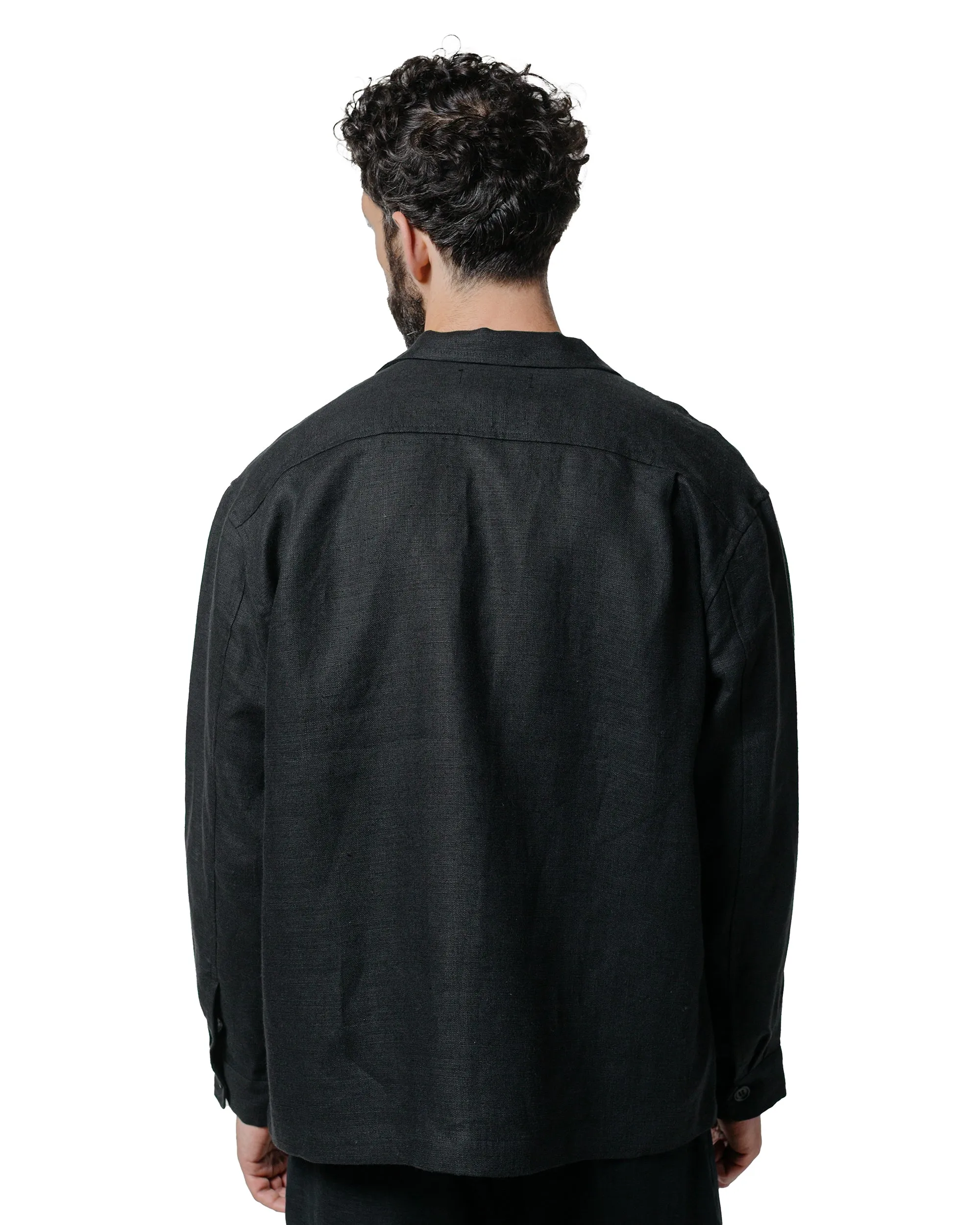 James Coward Travail Shirt Black Welterweight Linen sold by Lost & Found product image thumbnail 3