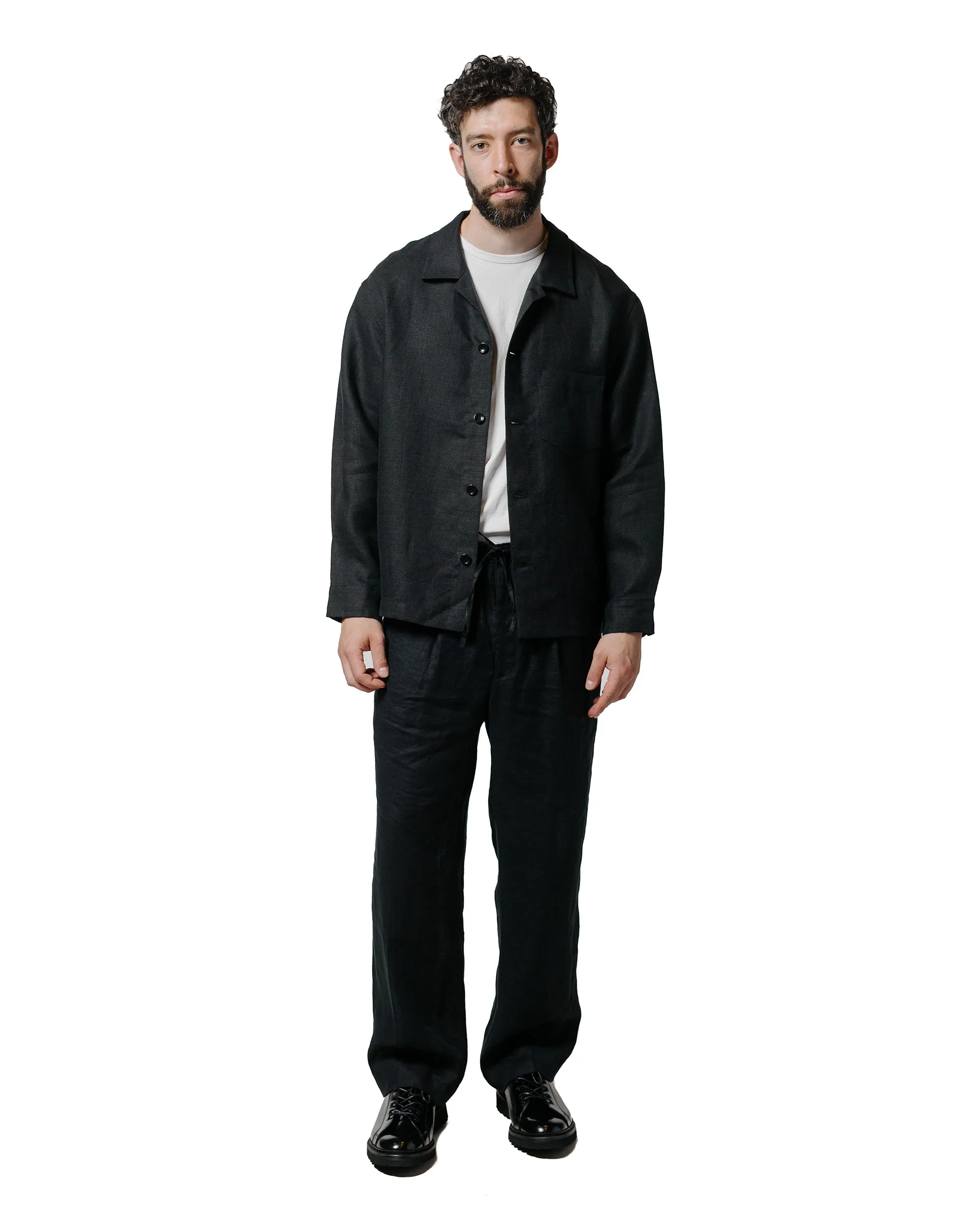 James Coward Travail Shirt Black Welterweight Linen sold by Lost & Found product image thumbnail 4