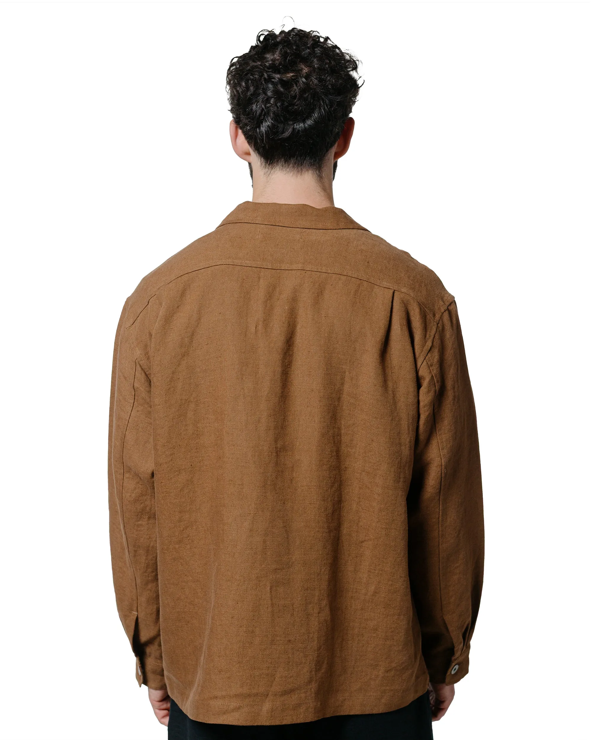 James Coward Travail Shirt Corsica Brown Welterweight Linen sold by Lost & Found product image thumbnail 3