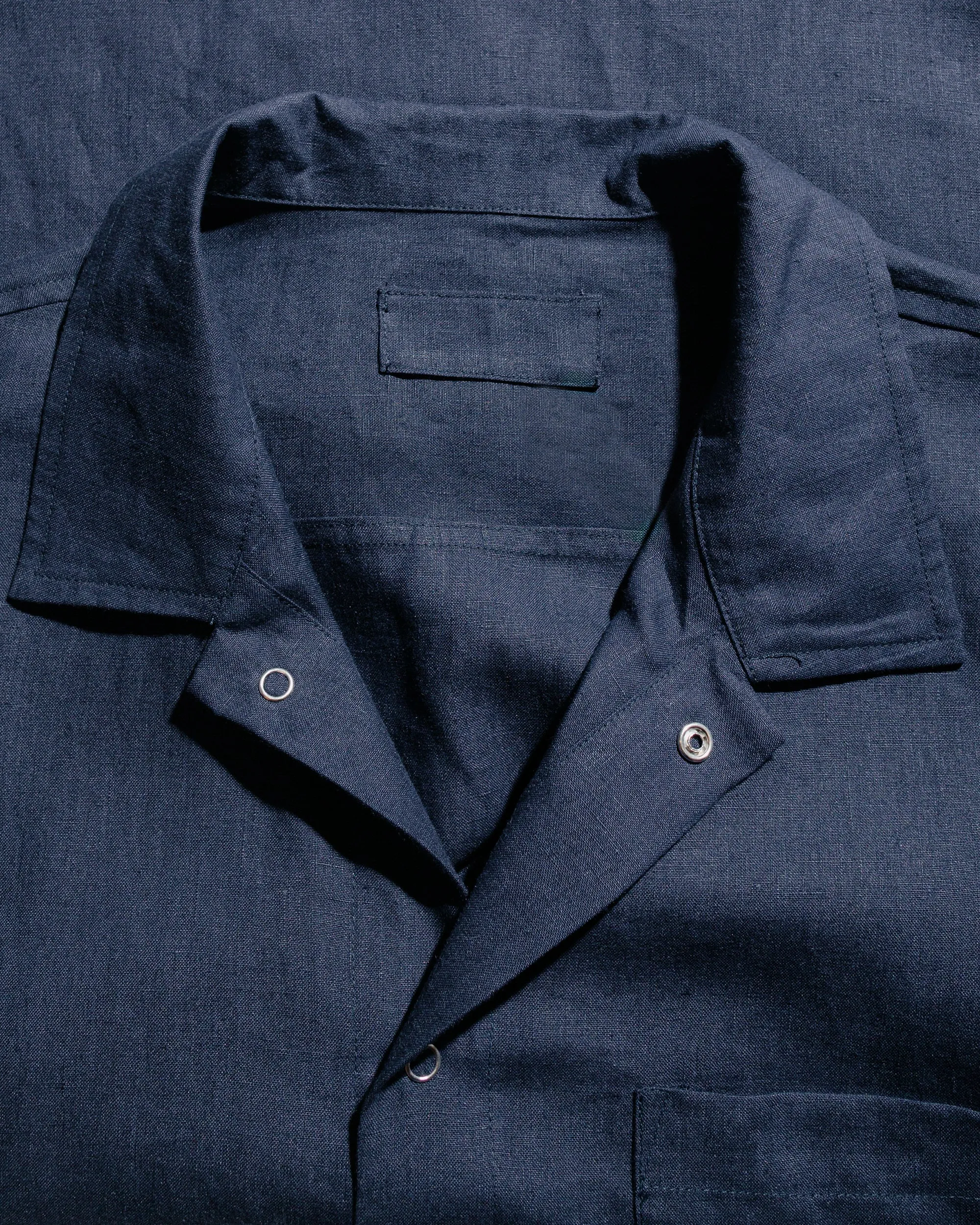 James Coward Sundown Shirt Navy Welterweight Linen sold by Lost & Found product image thumbnail 5