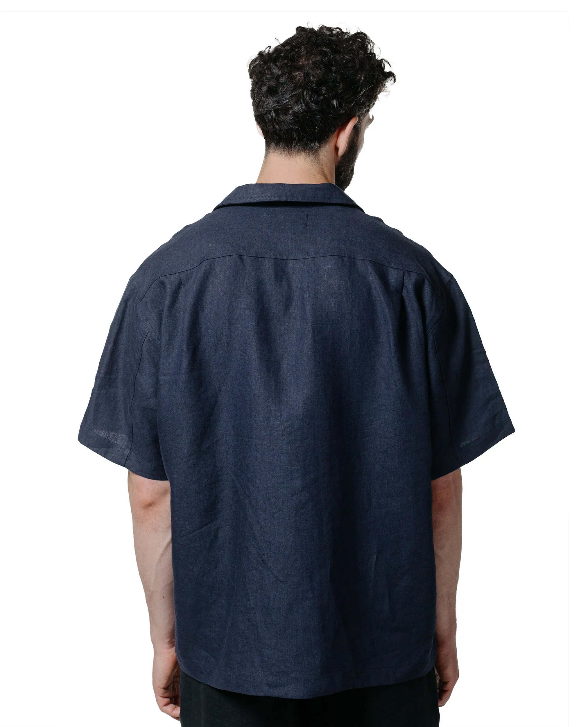 James Coward Sundown Shirt Navy Welterweight Linen sold by Lost & Found product image thumbnail 3