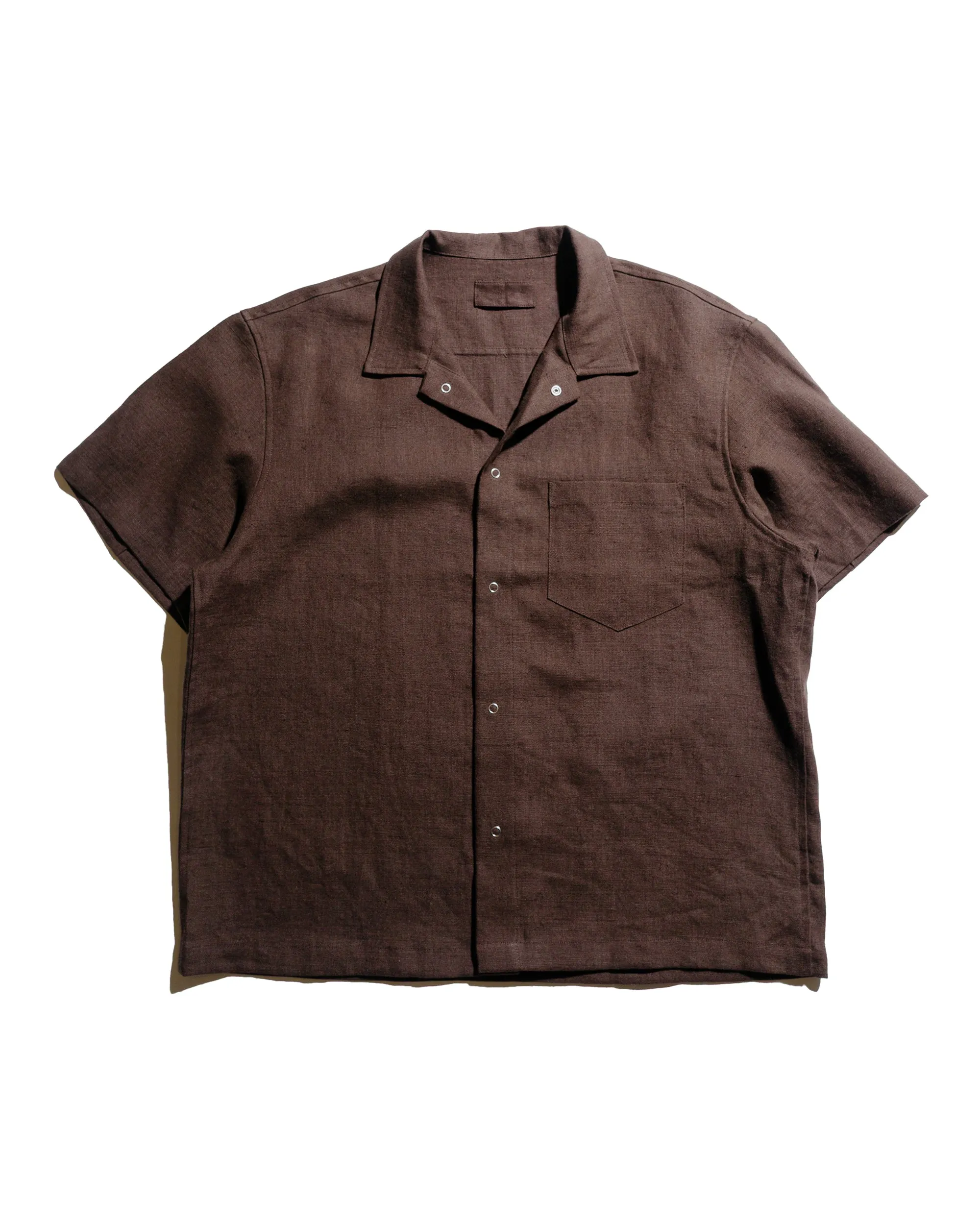 James Coward Sundown Shirt Chocolate Brown Welterweight Linen sold by Lost & Found