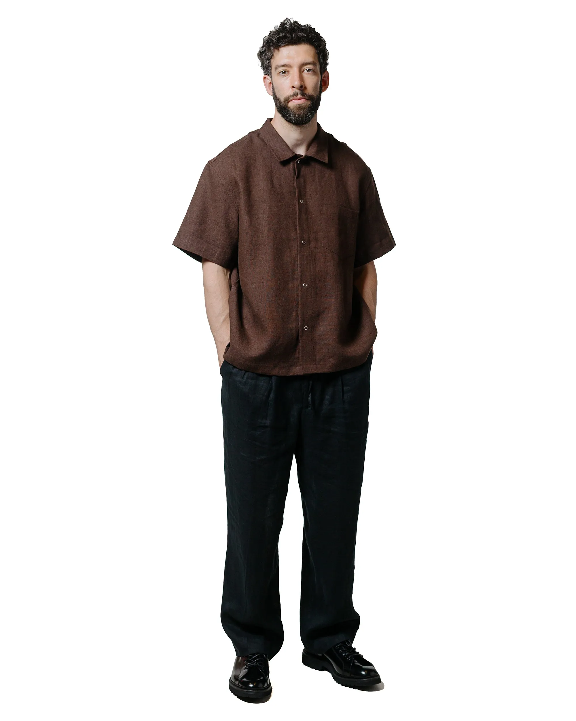 James Coward Sundown Shirt Chocolate Brown Welterweight Linen sold by Lost & Found product image thumbnail 4