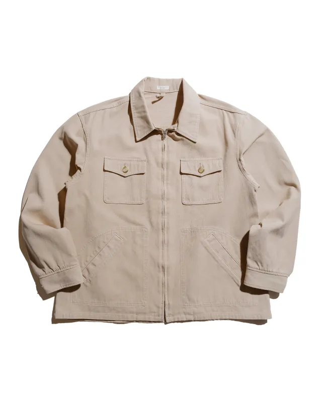 Phigvel Duck Cloth Workaday Jacket Cream sold by Lost & Found