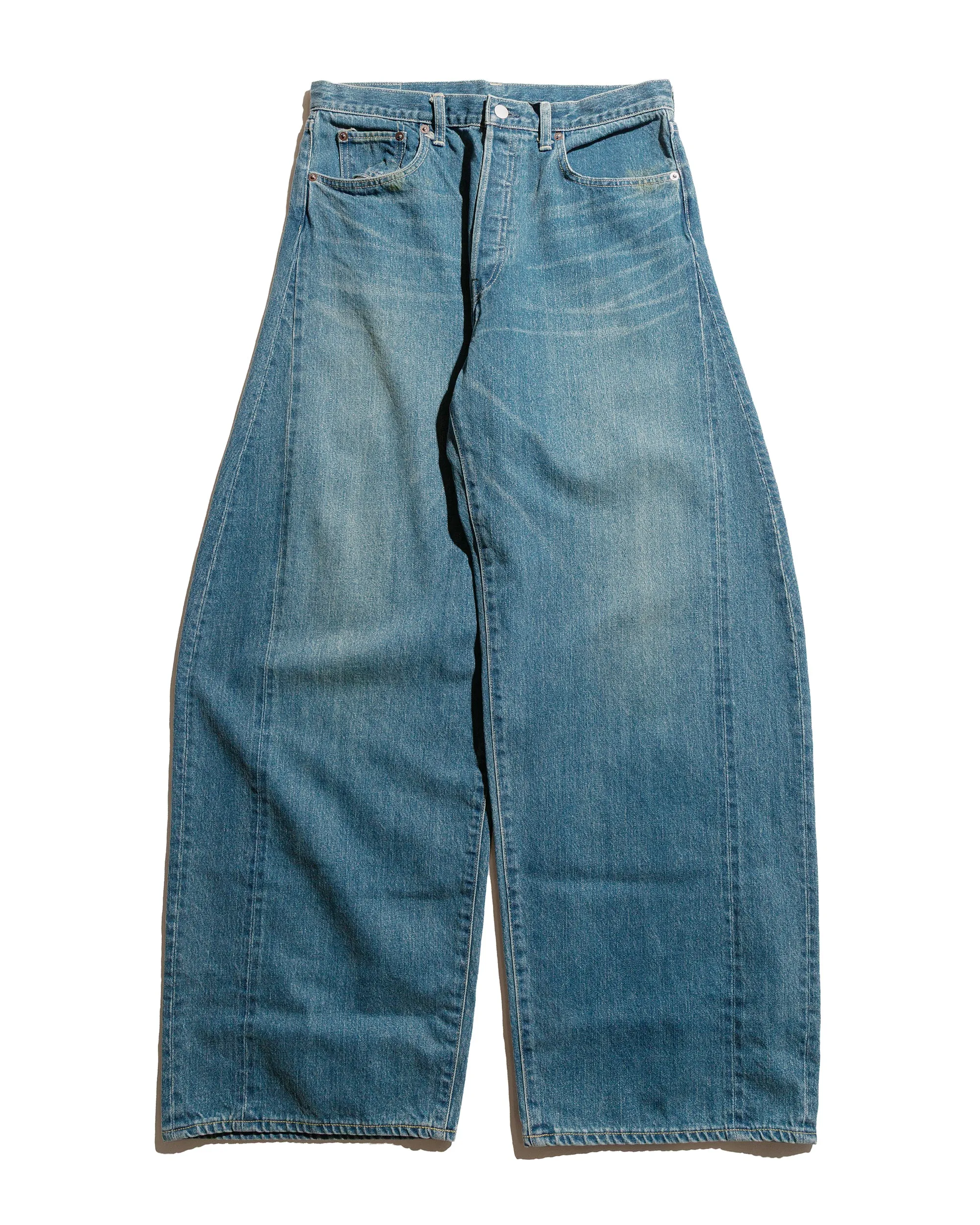 ssstein Deformation Wide Denim Jeans Indigo sold by Lost & Found