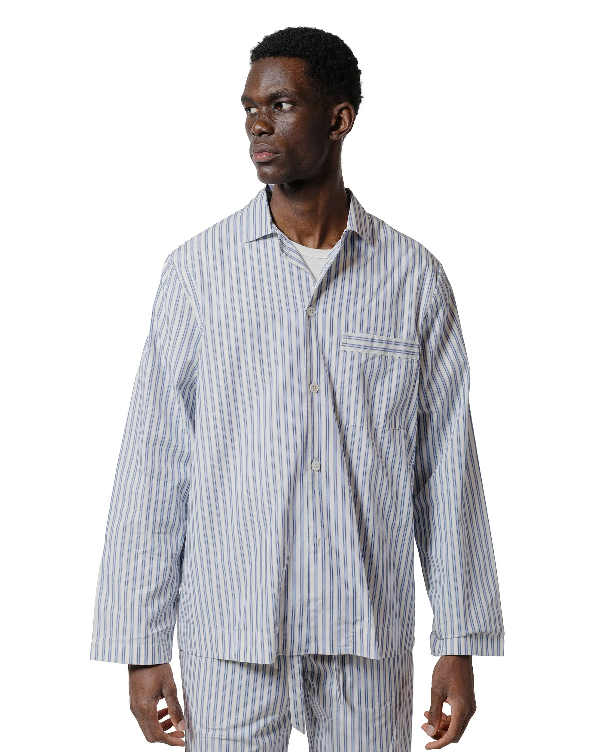 Tekla Poplin Pyjama Shirt Skagen Stripes sold by Lost & Found product image thumbnail 2