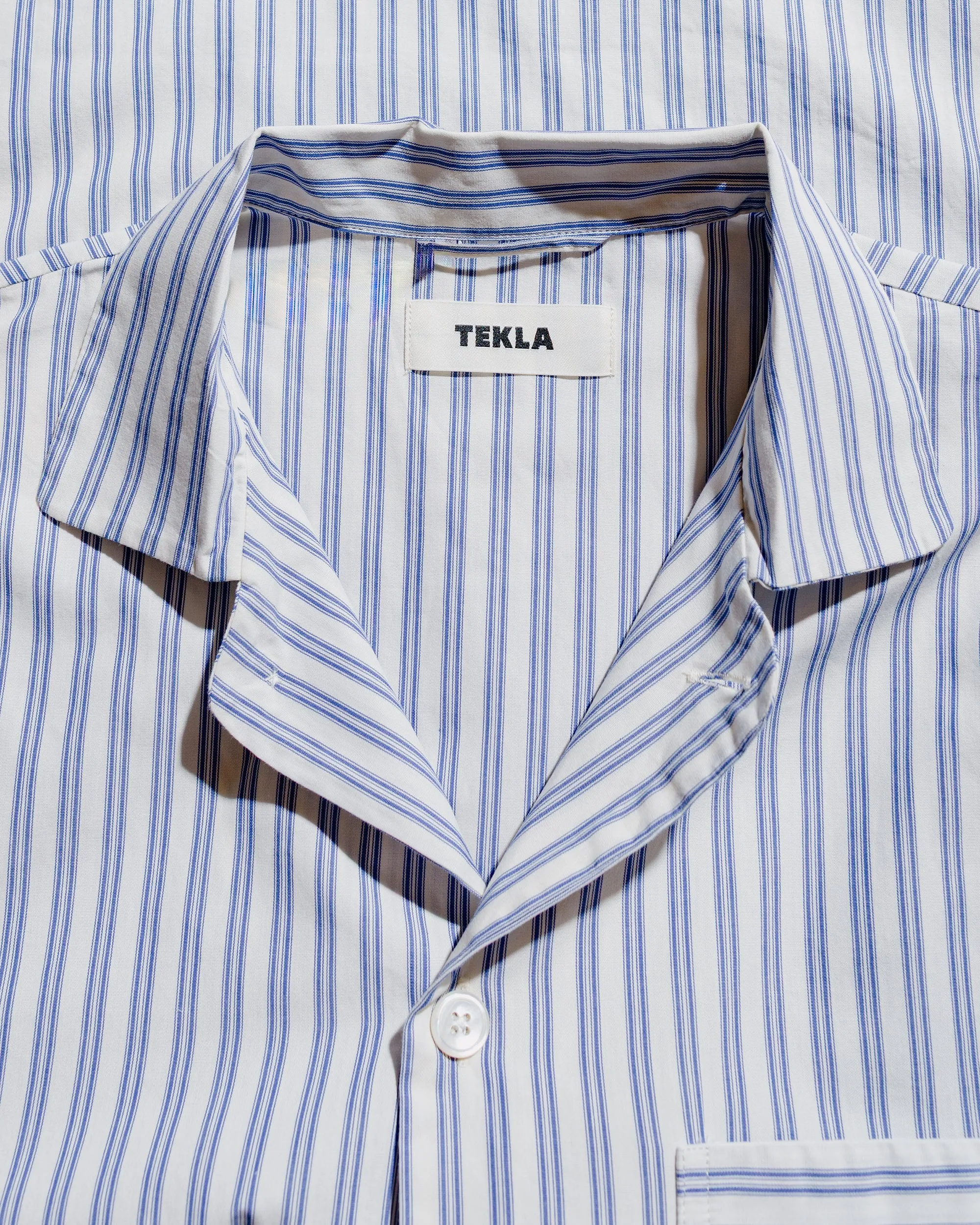 Tekla Poplin Pyjama Shirt Skagen Stripes sold by Lost & Found product image thumbnail 5