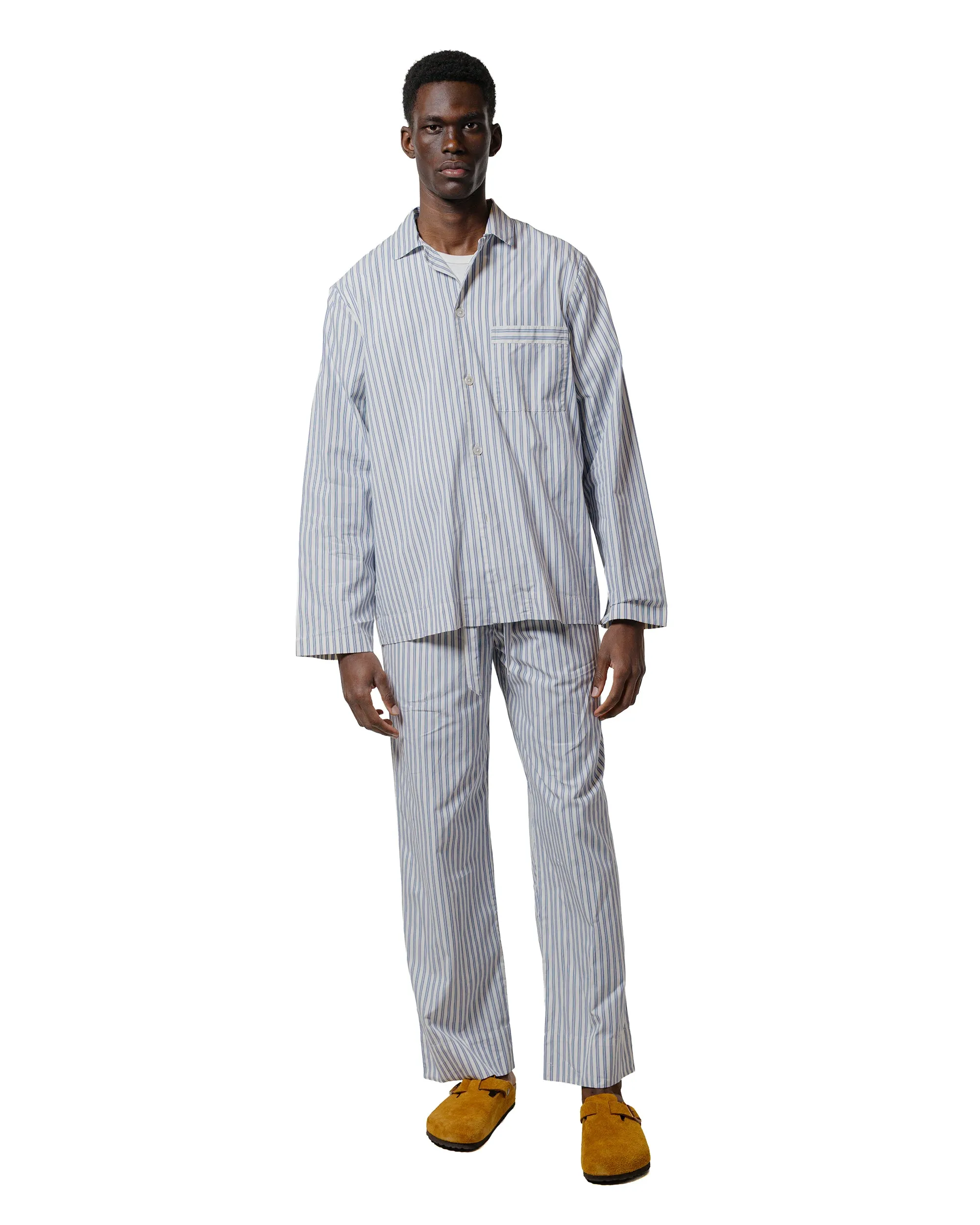 Tekla Poplin Pyjama Shirt Skagen Stripes sold by Lost & Found product image thumbnail 4