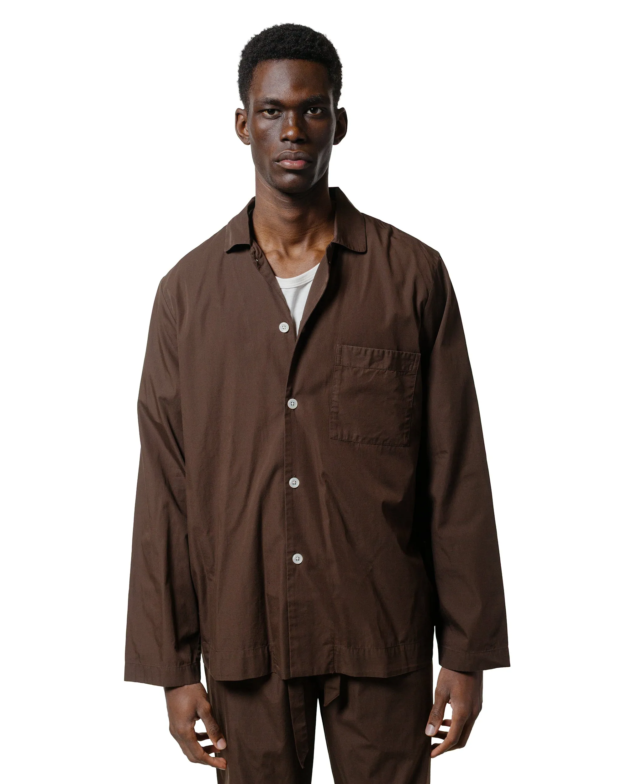 Tekla Poplin Pyjama Shirt Coffee sold by Lost & Found product image thumbnail 2