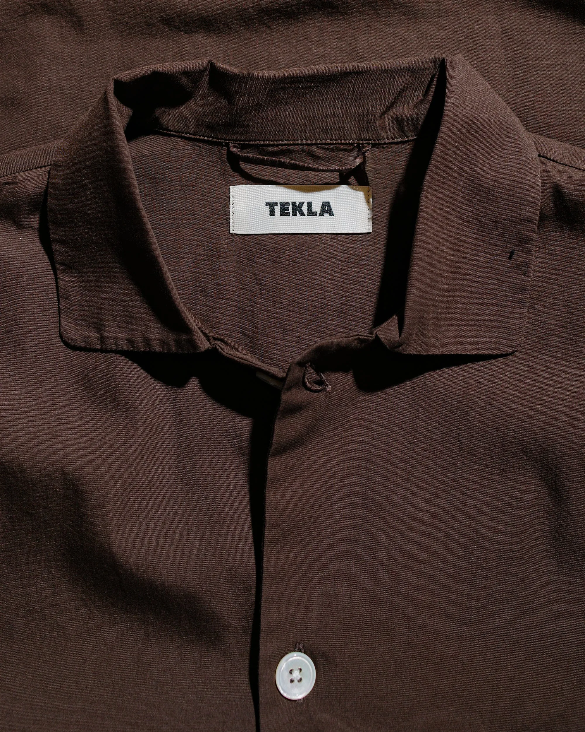 Tekla Poplin Pyjama Shirt Coffee sold by Lost & Found product image thumbnail 5