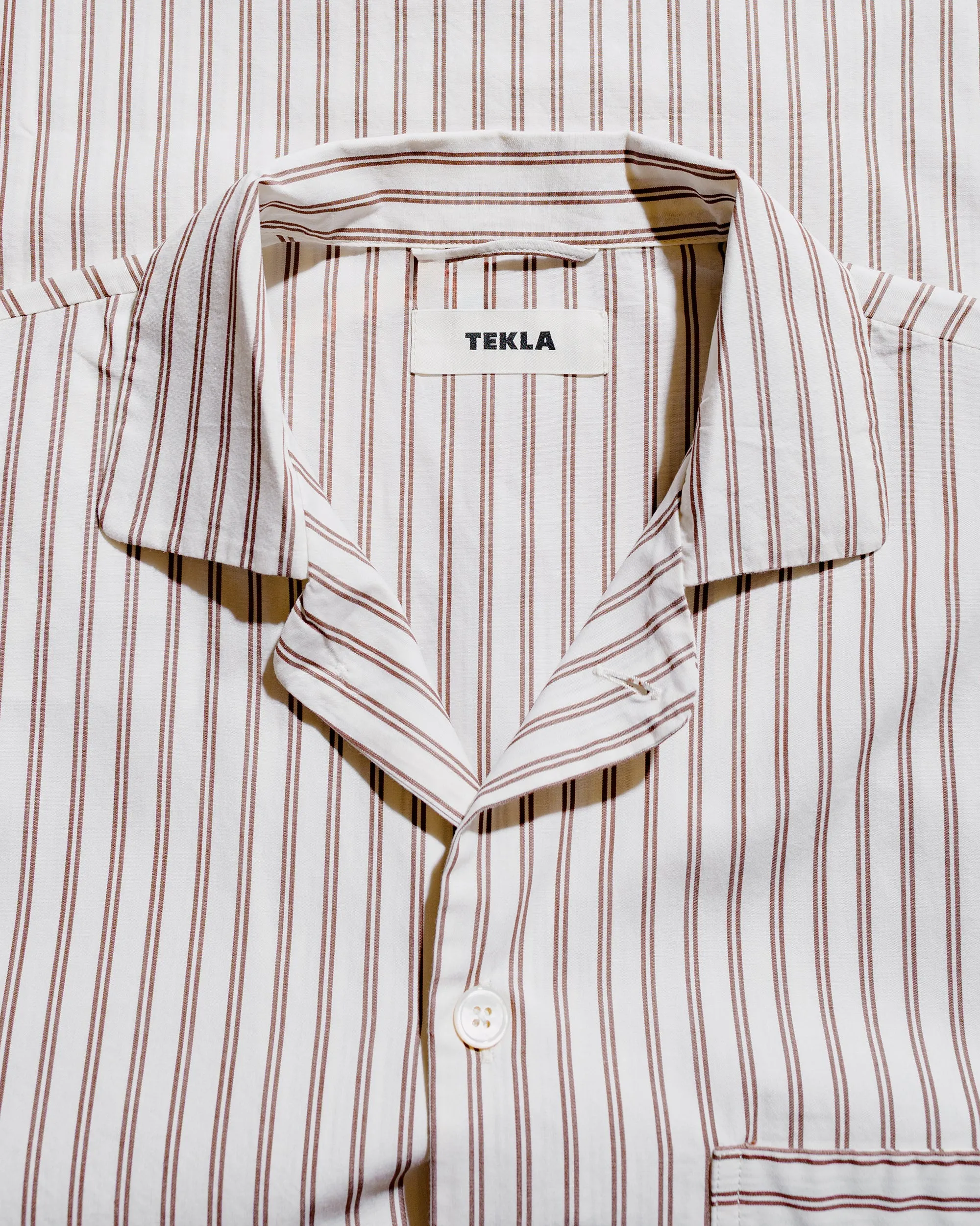 Tekla Poplin Pyjama Shirt Hopper Stripes sold by Lost & Found product image thumbnail 5