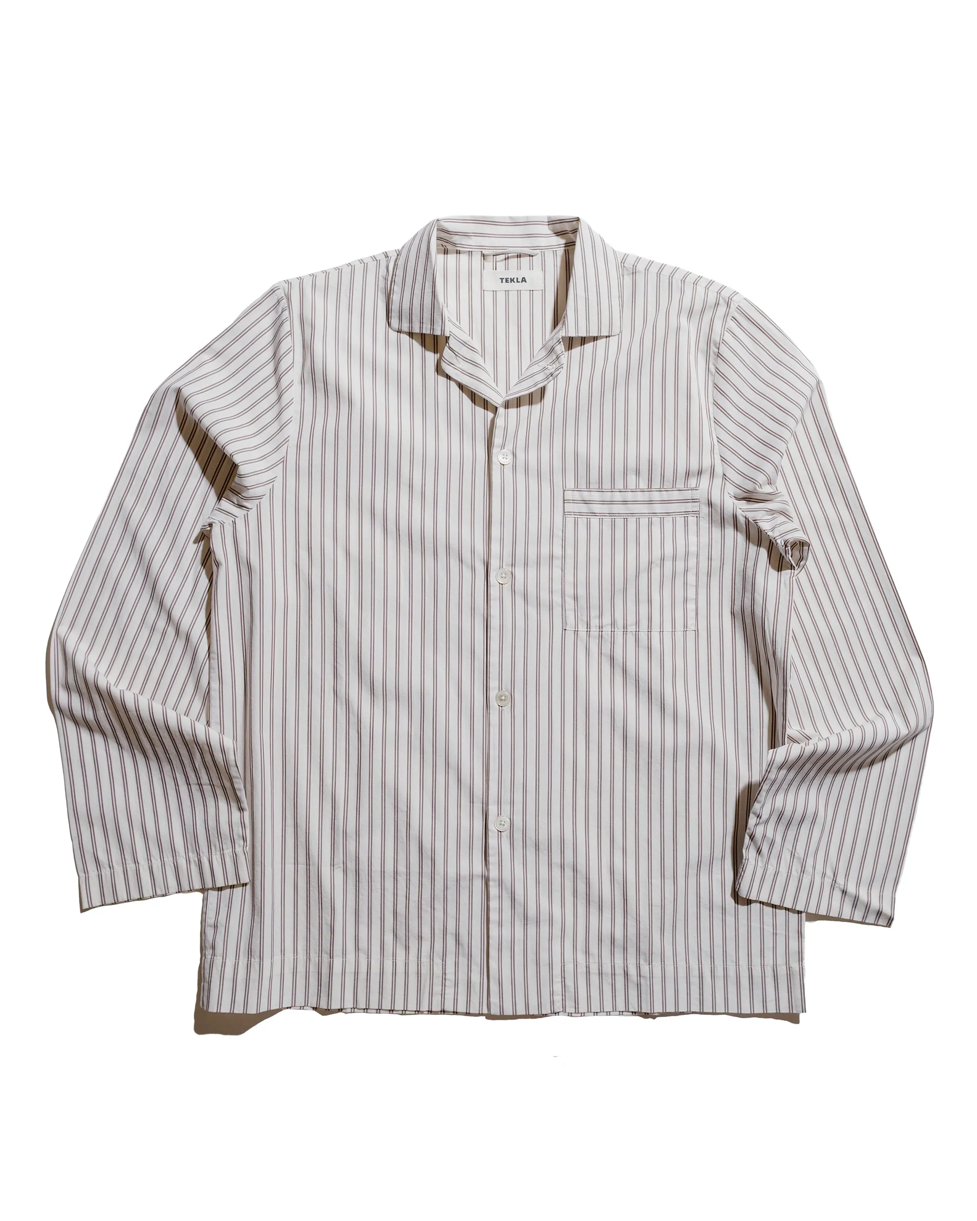 Tekla Poplin Pyjama Shirt Hopper Stripes sold by Lost & Found